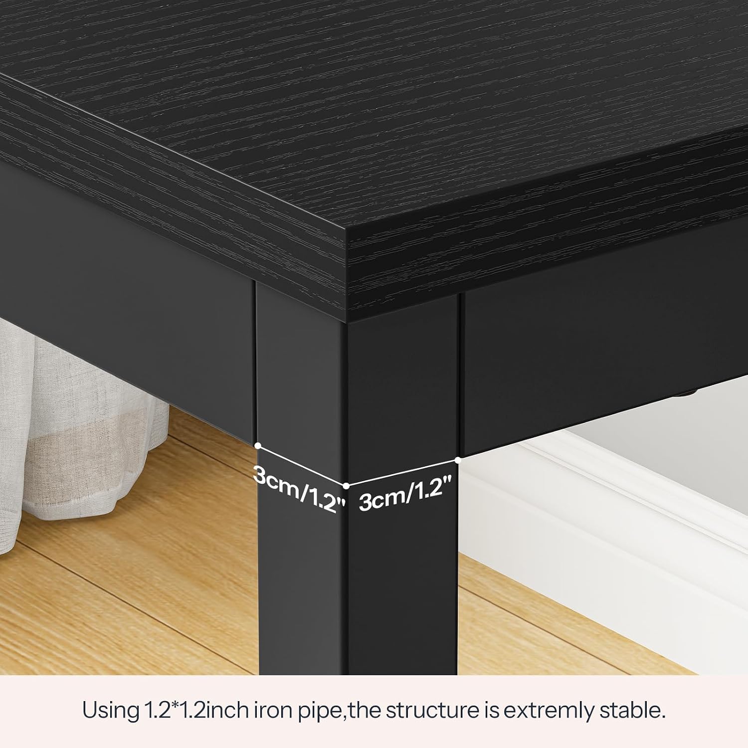 HOOBRO Bar Table and Chairs Set, 47.2” Rectangular Pub Table with 2 Stools for Small Space, 3-Piece Breakfast stools Set, Sturdy Metal Frame