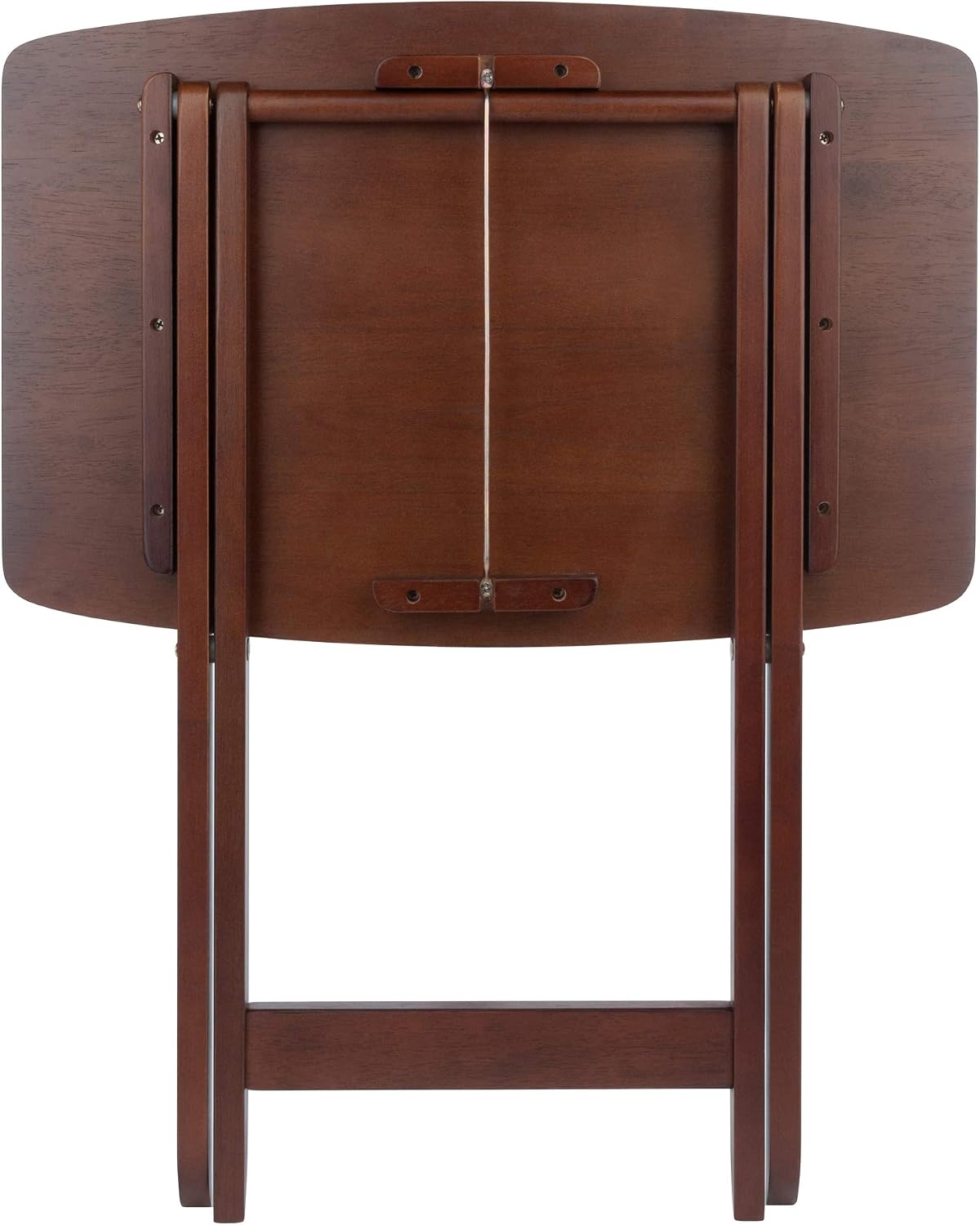 Winsome Darryl Set of 4 Oversized Foldable Tables, Walnut, 26" | Easy to Store Portable Fold Up Table Set for Kitchen, Living Room TV Dining, Crafts, Puzzles, Work From Home