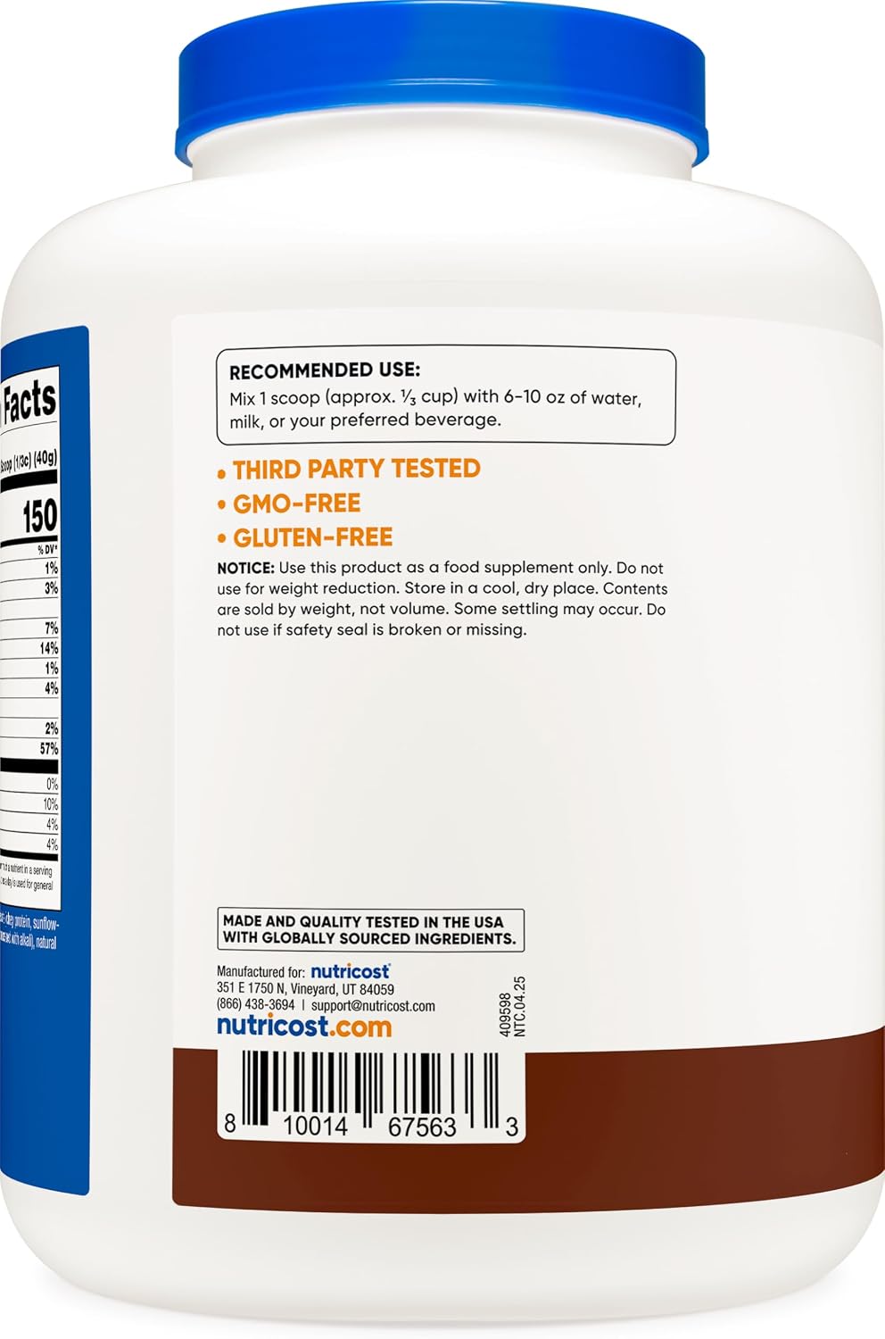 Nutricost Grass-Fed Whey Protein Isolate (Vanilla) 5LBS | GMO-Free, Gluten Free, Natural Flavors