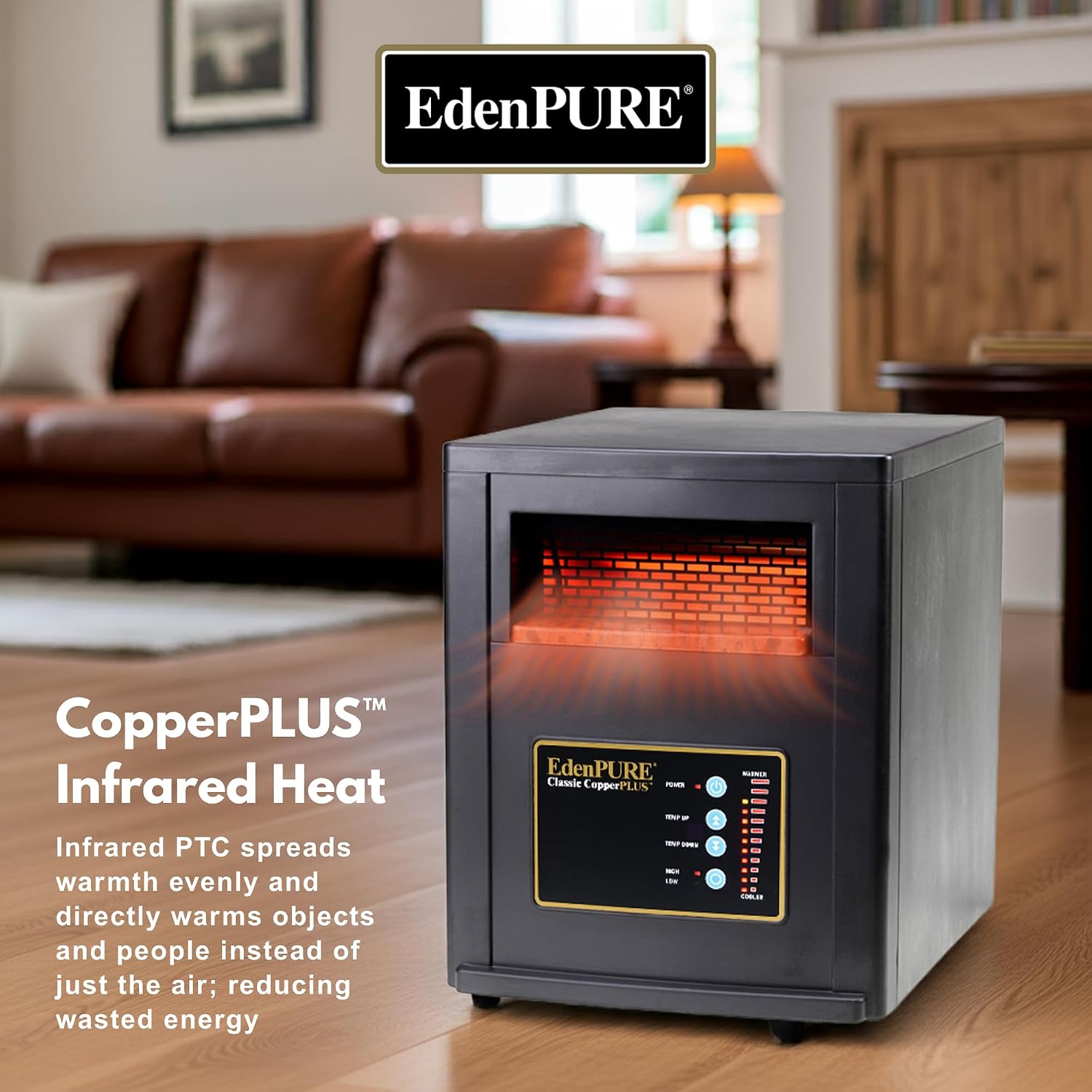 EdenPURE CopperPLUS Infrared Heaters for Indoor Use Portable 1000 Sq Ft
