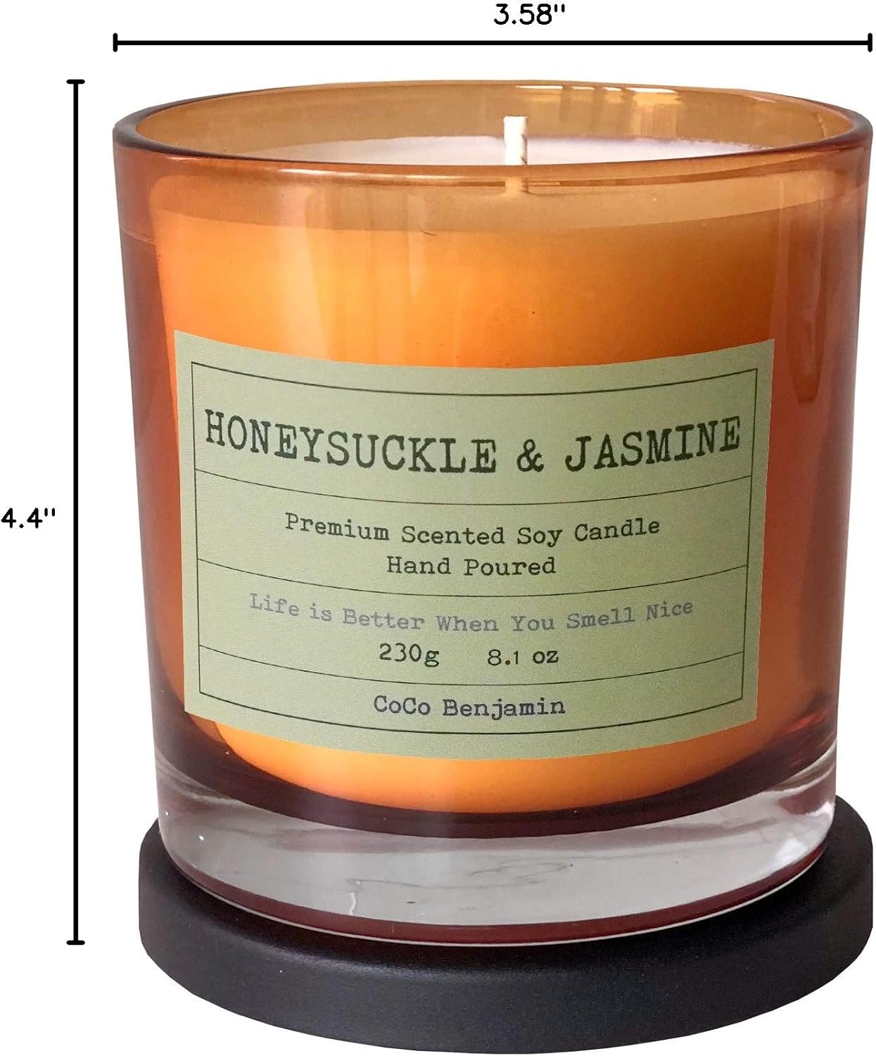 100% Natural Soy Wax Candle by CoCo Benjamin - Highly Scented & Hand-Poured Luxury Candle ((Majestic Balsam Fir Trees) - Clean Burning Cotton Wick