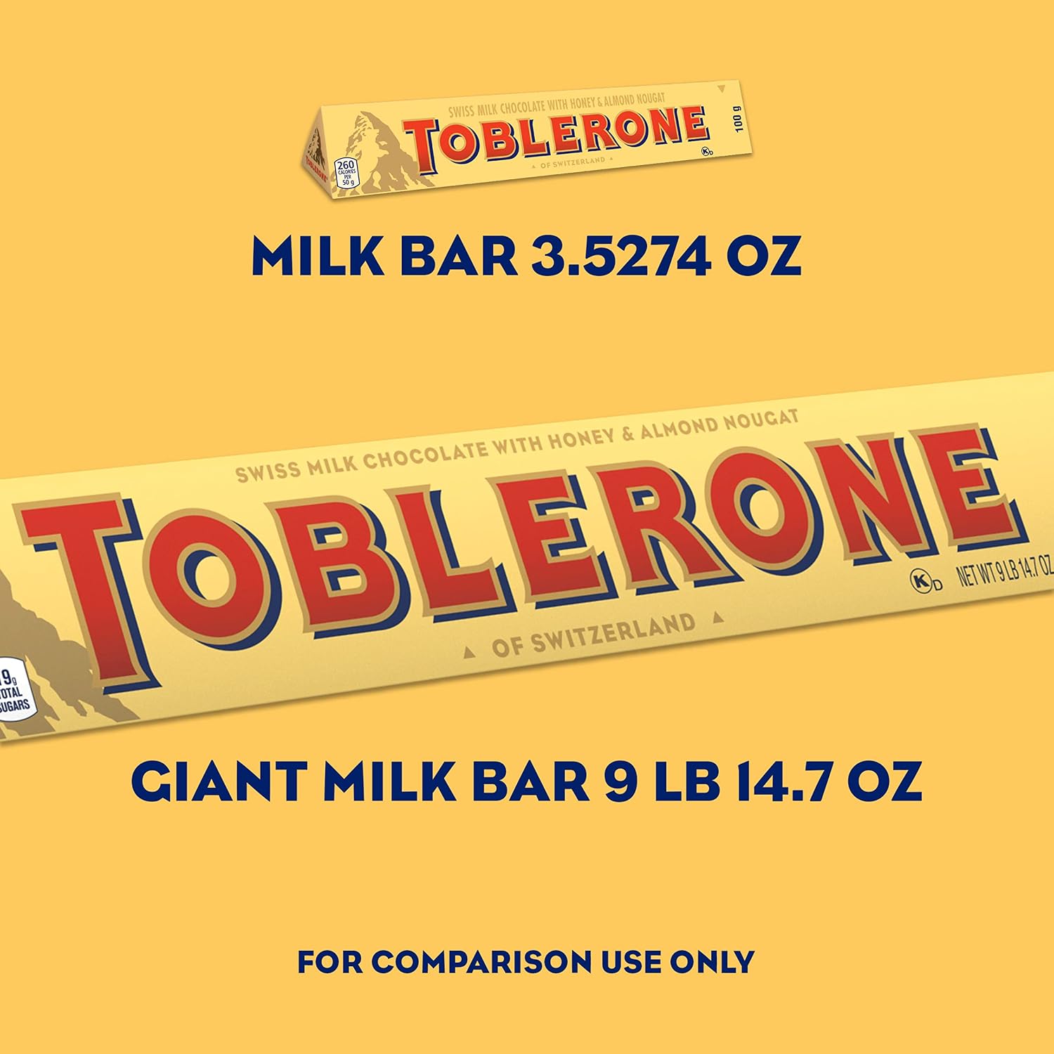 TOBLERONE Milk Chocolate Bar with Honey and Almond Nougat, 20 Bars | Bulk Chocolate