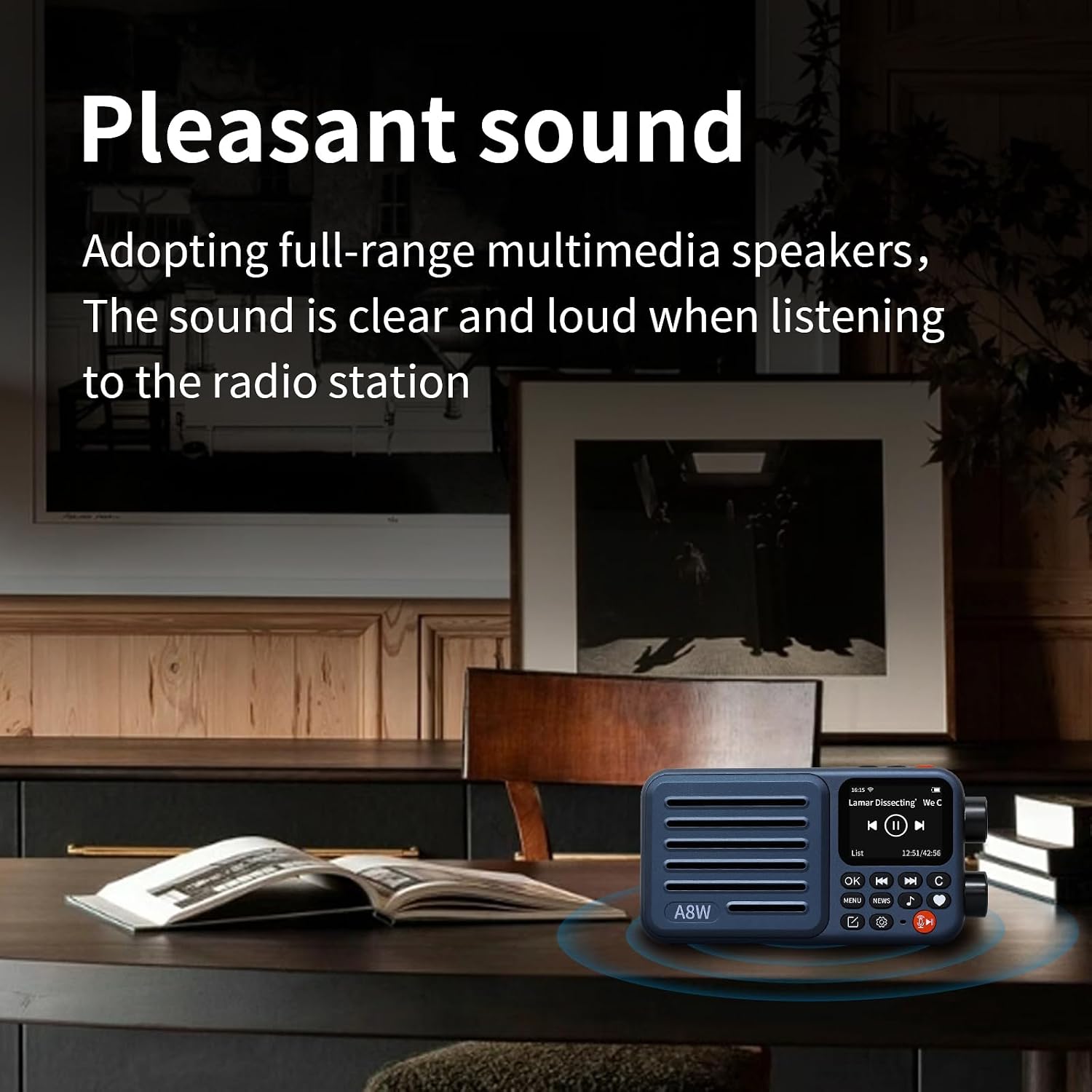 Choyong A8W Portable Smart Internet Radio for Home with WiFi,FM World Radio | 40k+ Internet Radio Stations receiver,Pocket Smart Radio with 4G,TF Card