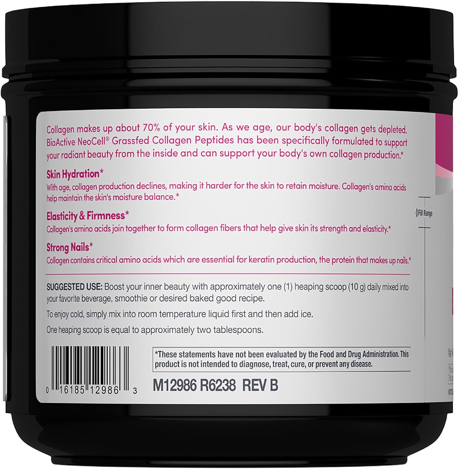 NeoCell Grassfed Collagen Peptides Powder | 7 oz | Unflavored | for Women and Men | Hair, Skin, & Nails