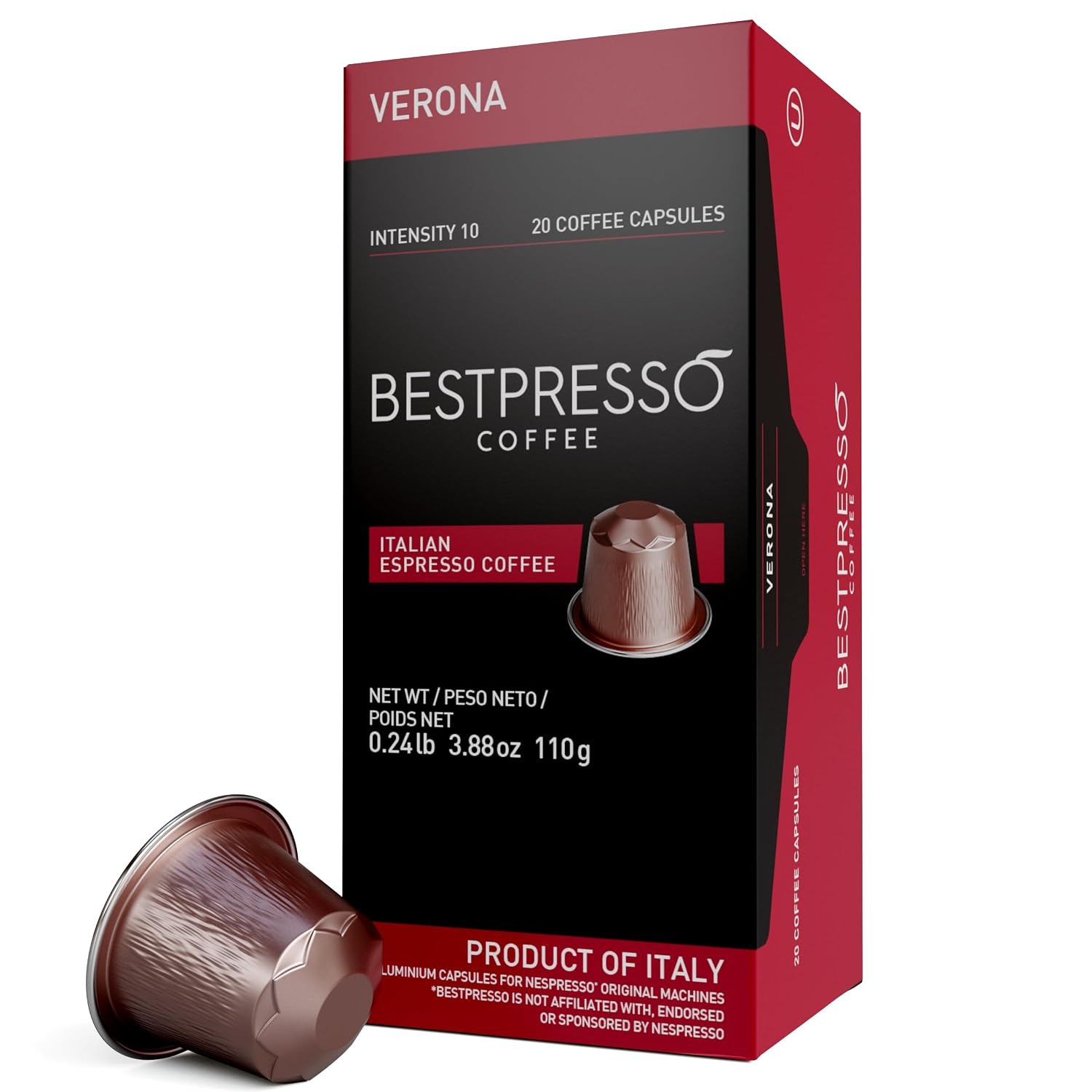Bestpresso Coffee for Nespresso Original Machine 120 pods Certified Genuine Espresso Flavored Pack Vanilla Pods Compatible with Nespresso Original