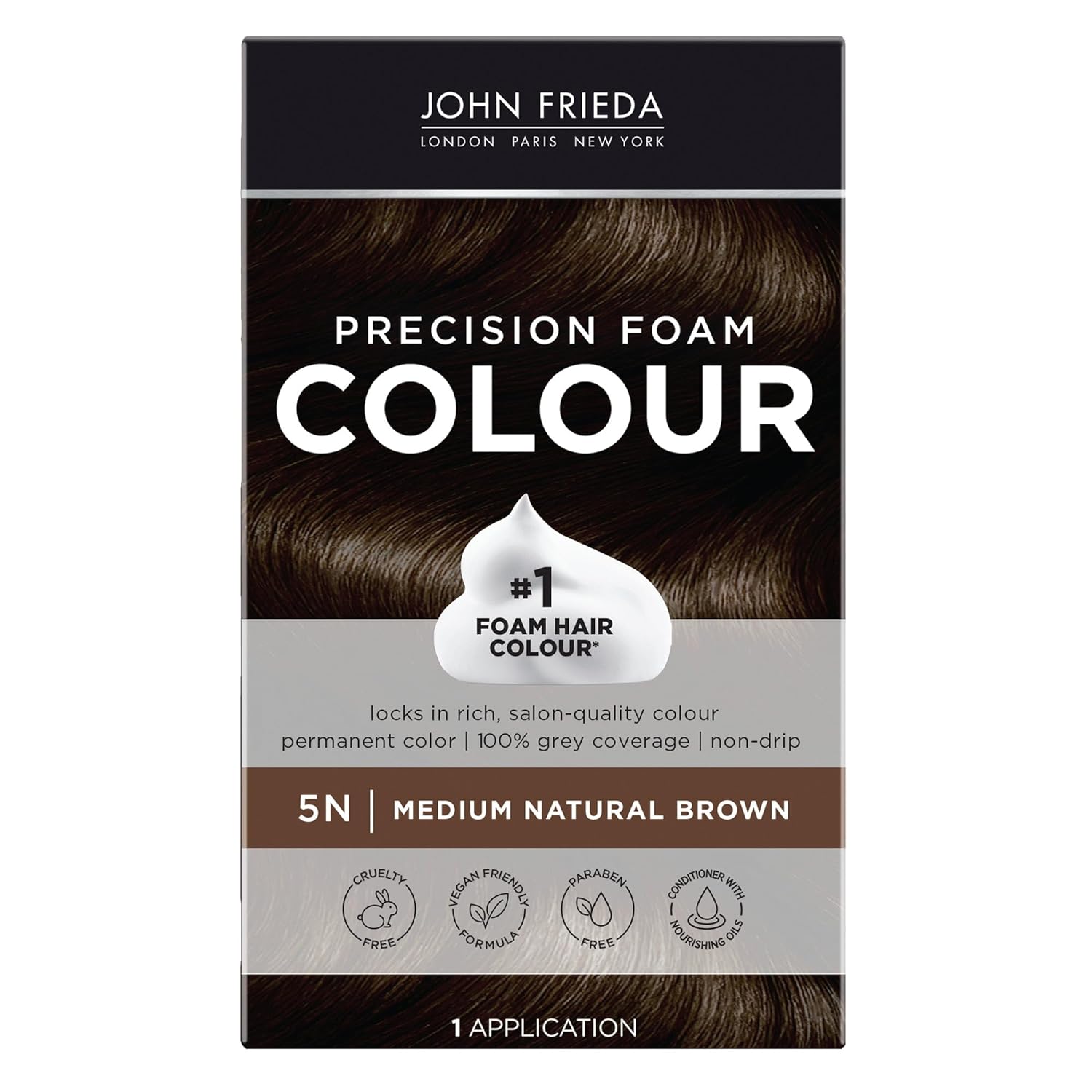 John Frieda Precision Foam Colour Light Natural Blonde 9N, 1 Application | Full Gray Coverage, Anti-Fade Color, Light Blonde Tone, Deep Saturation, Easy Foam Application