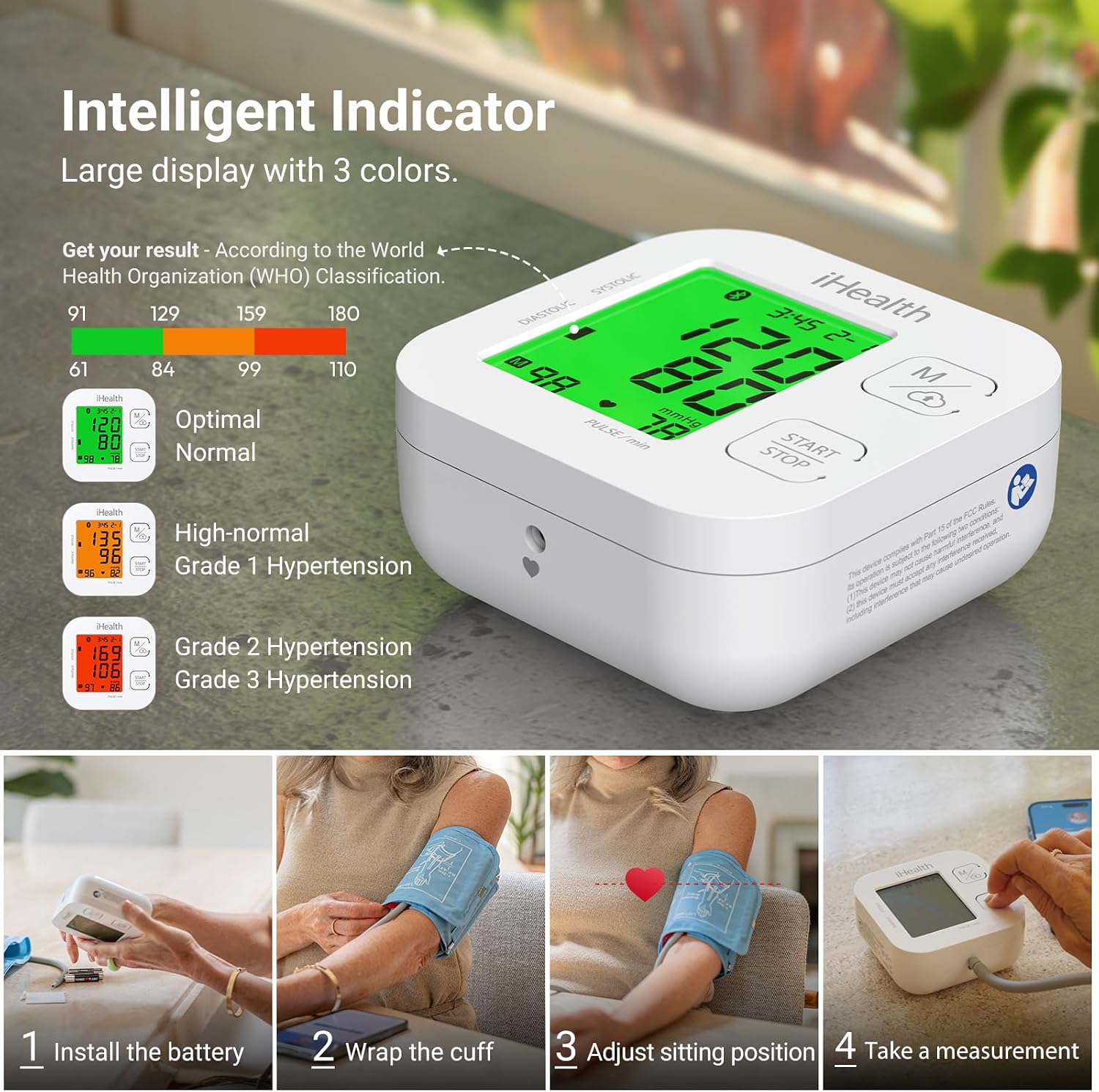 iHealth Track Smart Upper Arm Blood Pressure Monitor with Wide-Range Cuff | Bluetooth BP monitor for standard to large adult arms