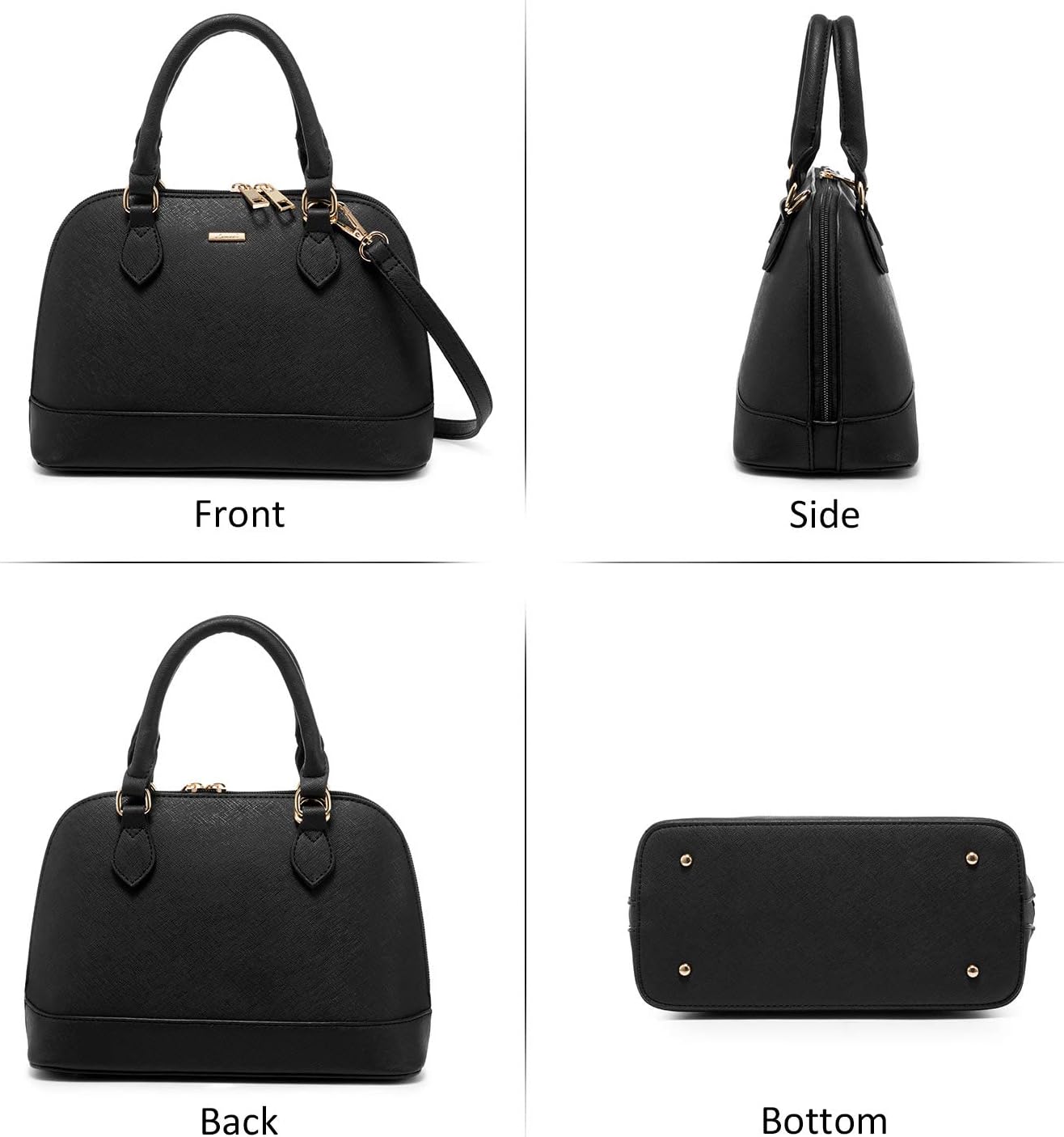 LOVEVOOK Purse for Women, Crossbody Dome Satchel Handbag with Double Zip