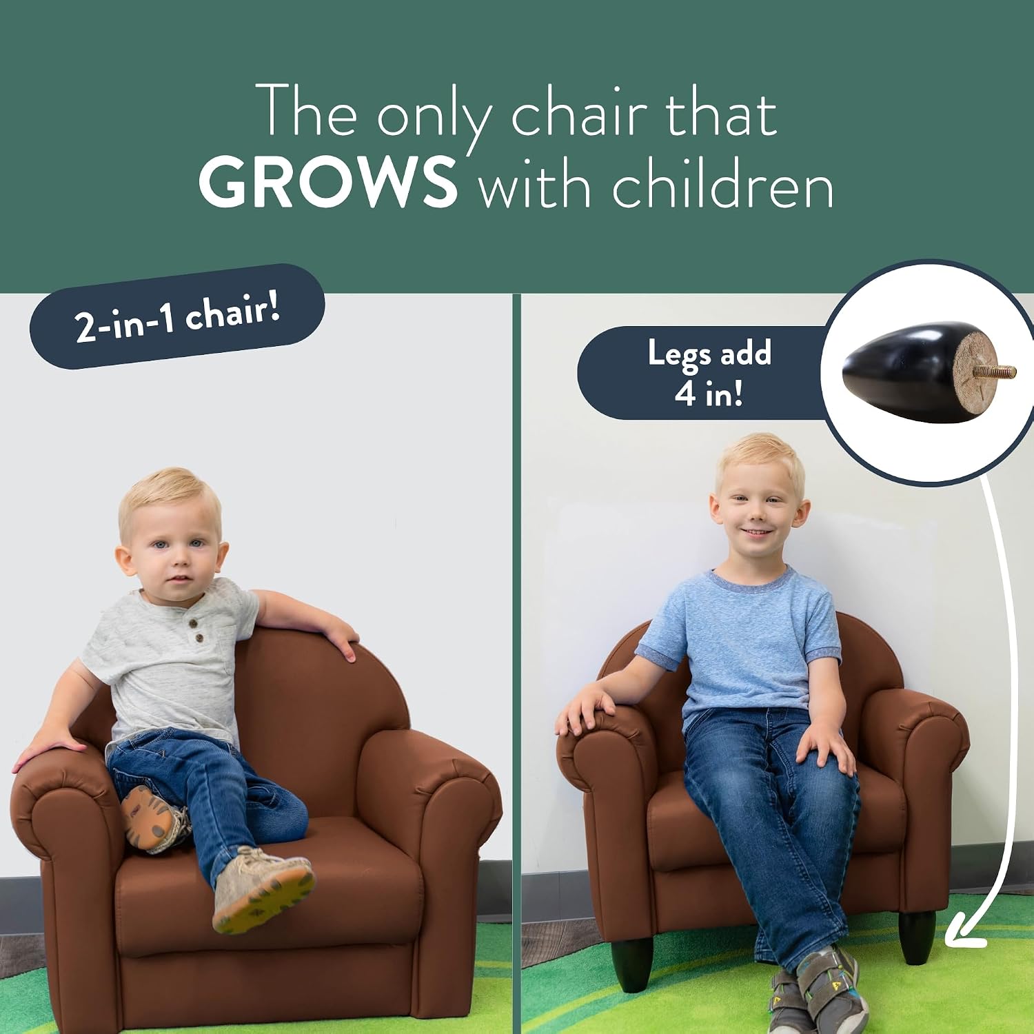 Children's Factory Upholstered Toddler Couch, Sofa, Deep Water
