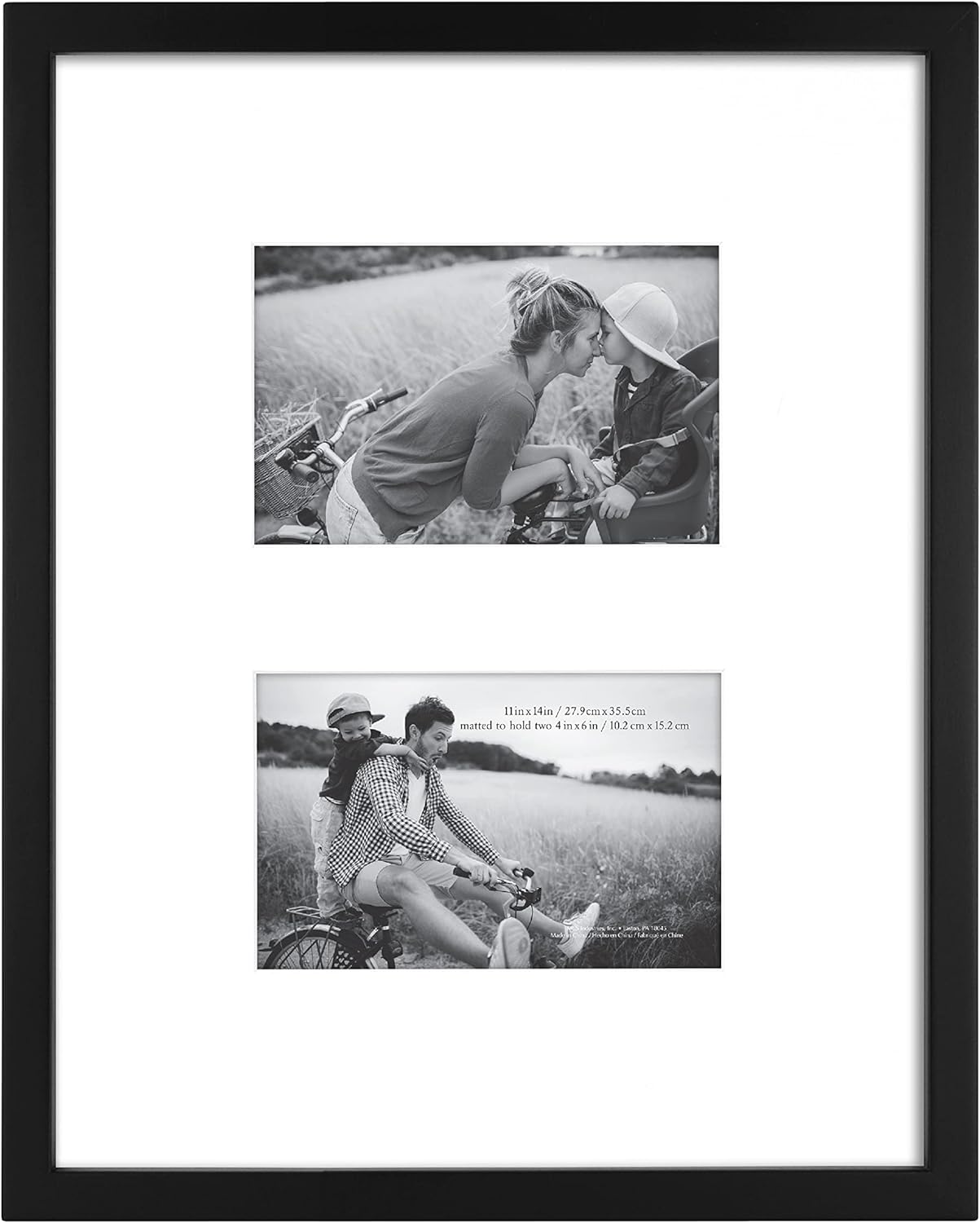MCS East Village Picture Frame, 18x18 Matted to 12x12, Black, 2-Pack