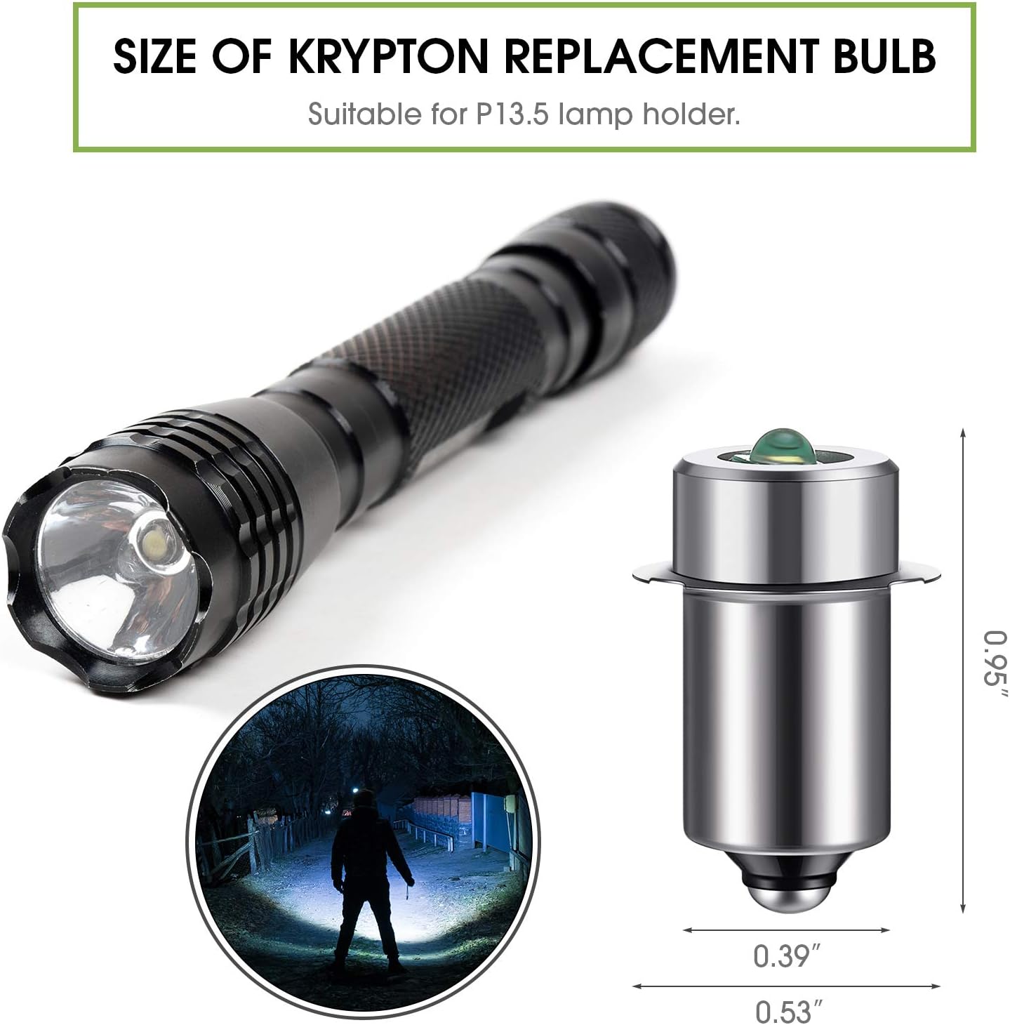Honoson 3 Pcs 6-24V LED Flashlight Bulbs 3w Dc Replacement