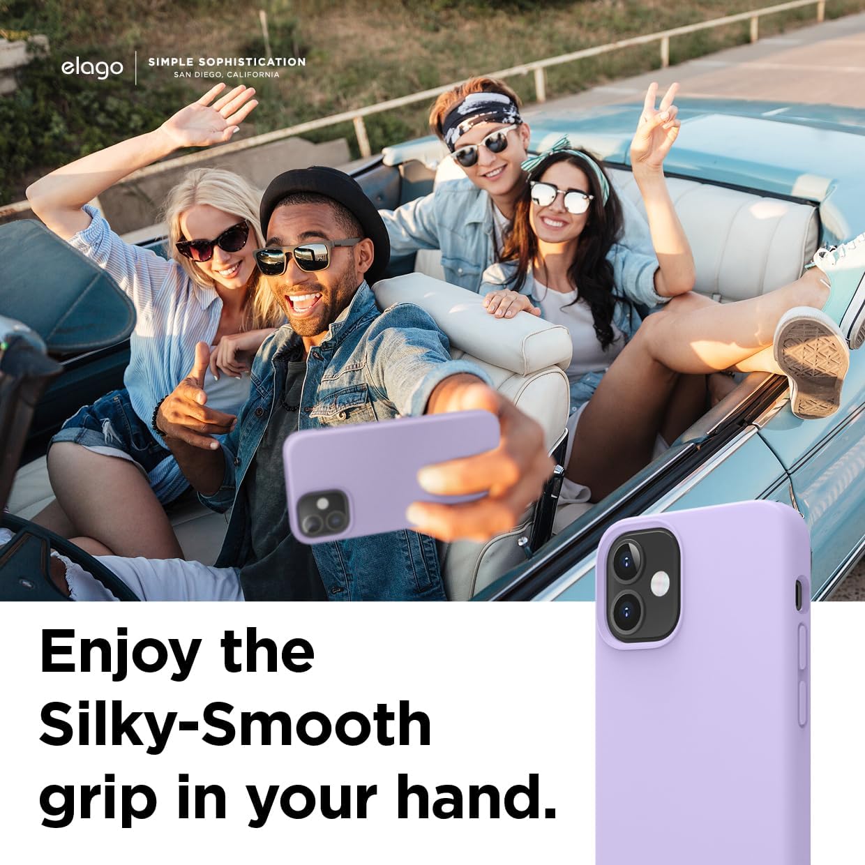 elago Premium Liquid Silicone Case for iPhone 12 Mini Lavender
