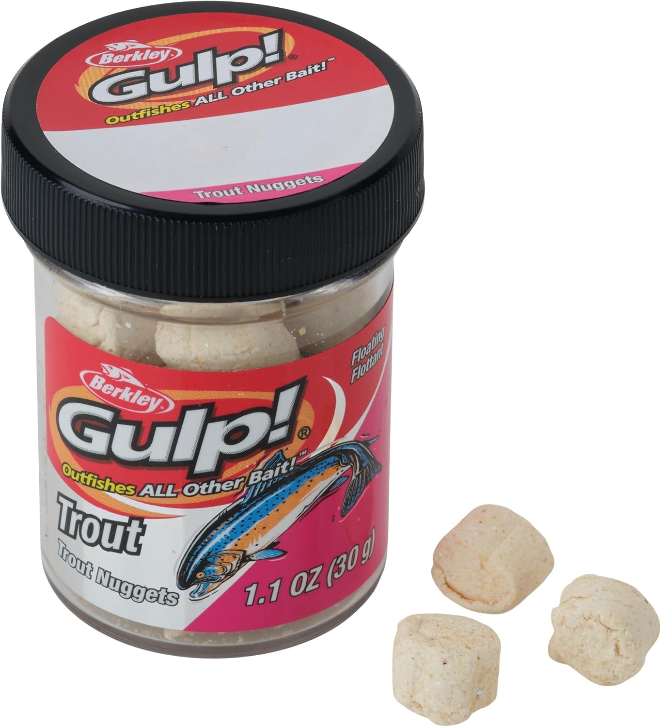 Berkley Gulp! Trout Nuggets Dough Bait, Scented and Flavored Soft Bait for Freshwater Fishing, Designed to Attract Trout, High Visibility