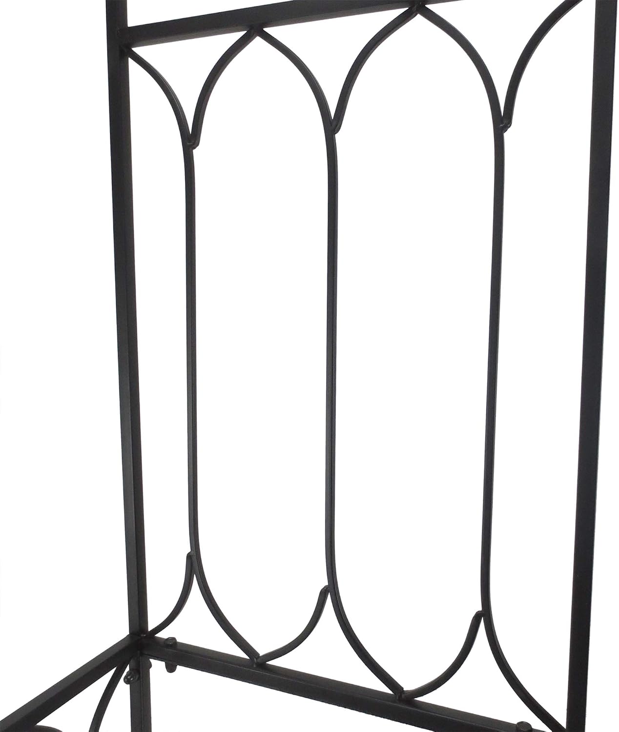 Outsunny Metal Trellis Arbor Arch with Garden Bench Steel 484 lbs. Black