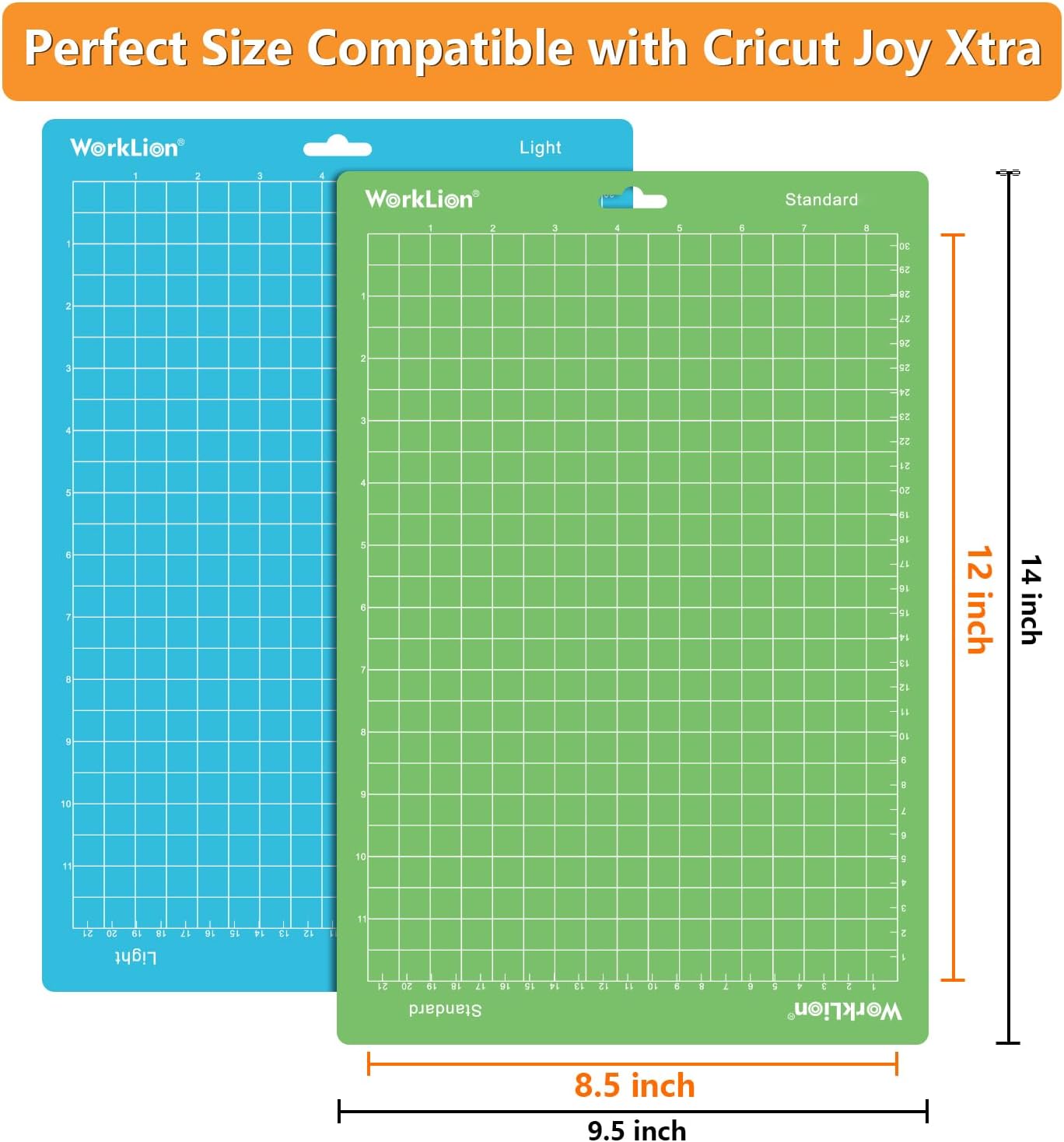 WORKLION Cutting Mat 12x12 Compatible with Maker/Maker 3/Maker 4/Air 2/Explore 3/4, Variety Sticky（Standard, Light
