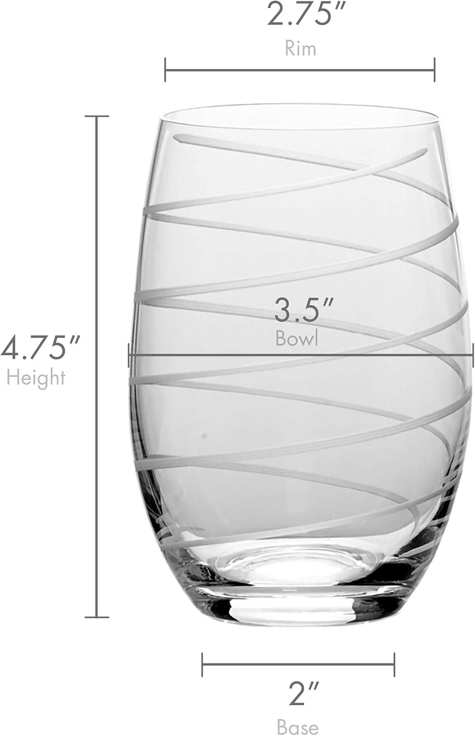 Mikasa Cheers Bordeaux Wine Glass, Set of 4, 24 Ounce, Clear