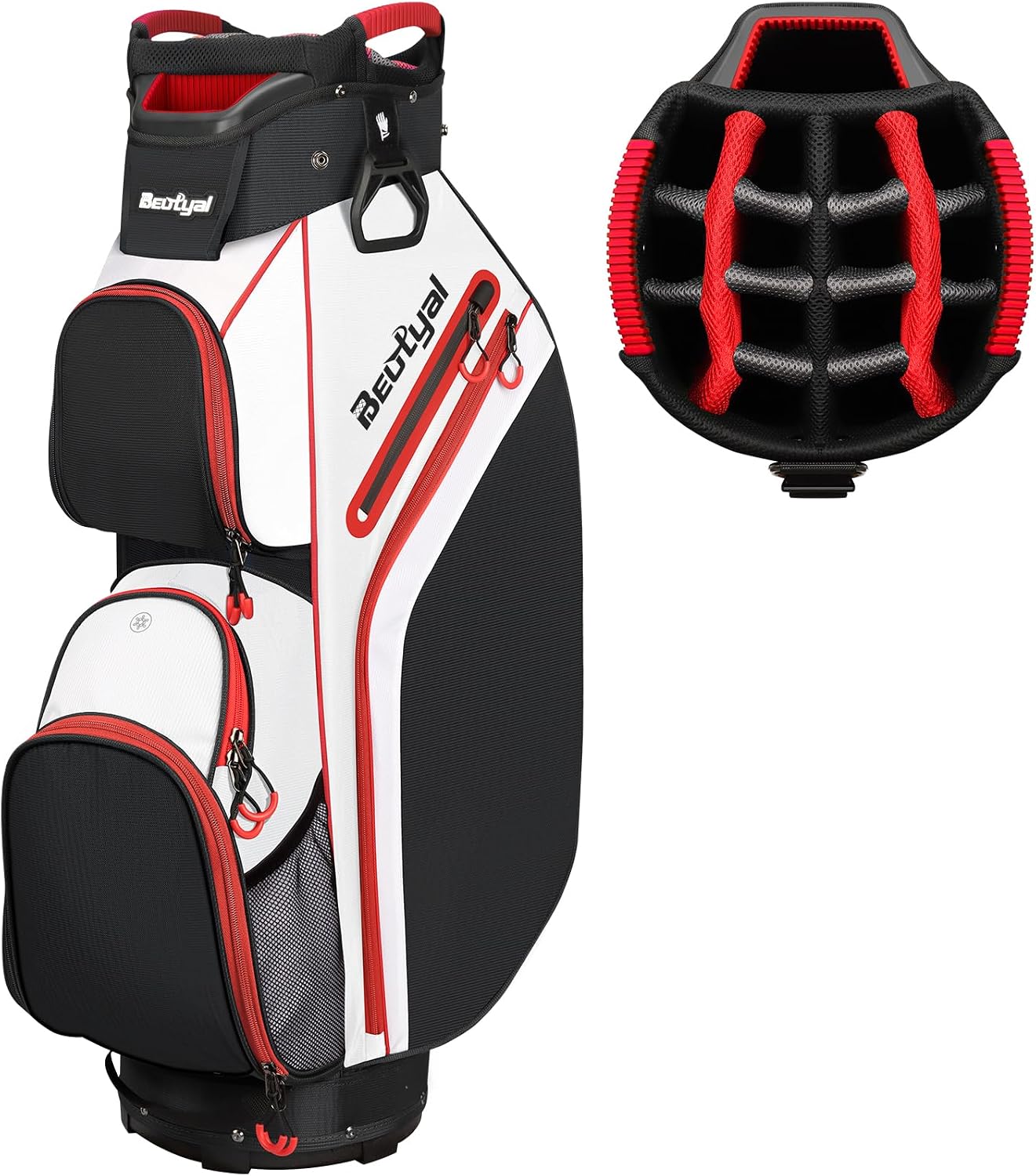15-Way Golf Cart Bag, Lightweight Golf Club Bag for Men with Cooler | 15 Separate Compartments Easy Club Access Multiple Storage Pockets Cart Strap Channel Beverage Storage and Carry Handles