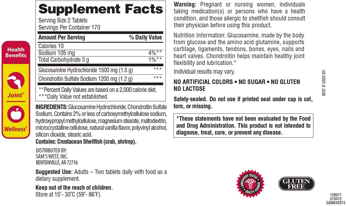 Members Mark Triple Strength Glucosamine Chondroitin (340 Count) (2 Pack)
