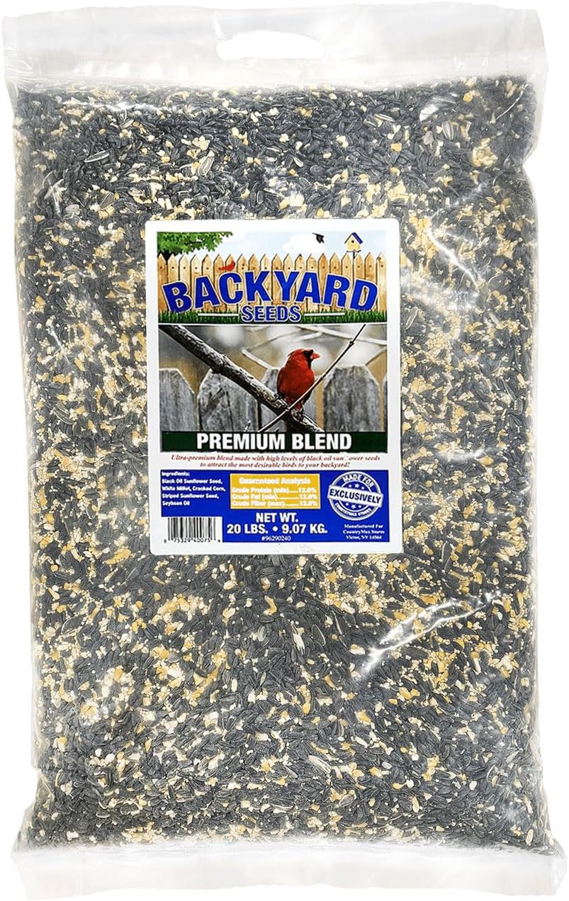 Backyard Seeds Woodpecker No-Waste Bird Seed Mix 5lbs - Premium Shelled Peanuts & Sunflower Chips, Small Bag of Wild Bird Food