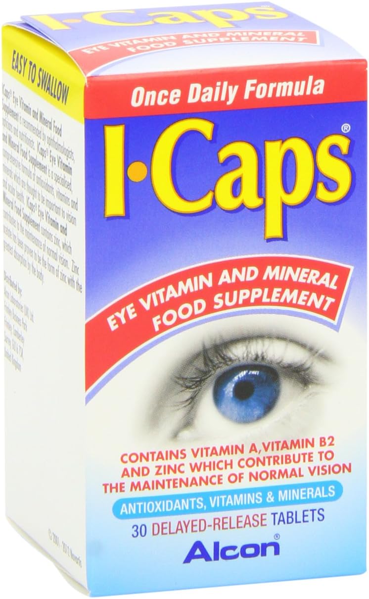 I-Caps Lutein and Zeaxanthin Dietary Supplement for Healthy Eyes 30 Tablets