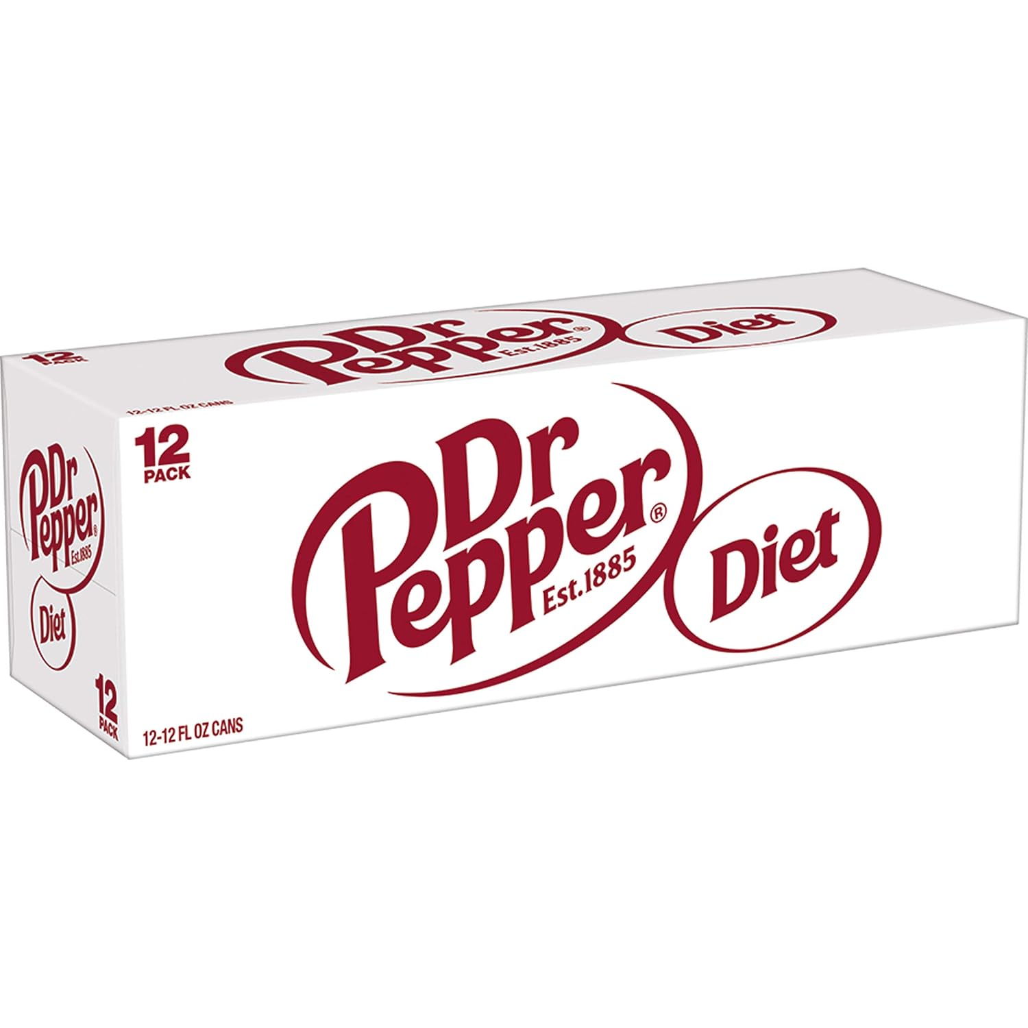 Diet Dr Pepper Soda, 12 fl oz cans, pack of 12