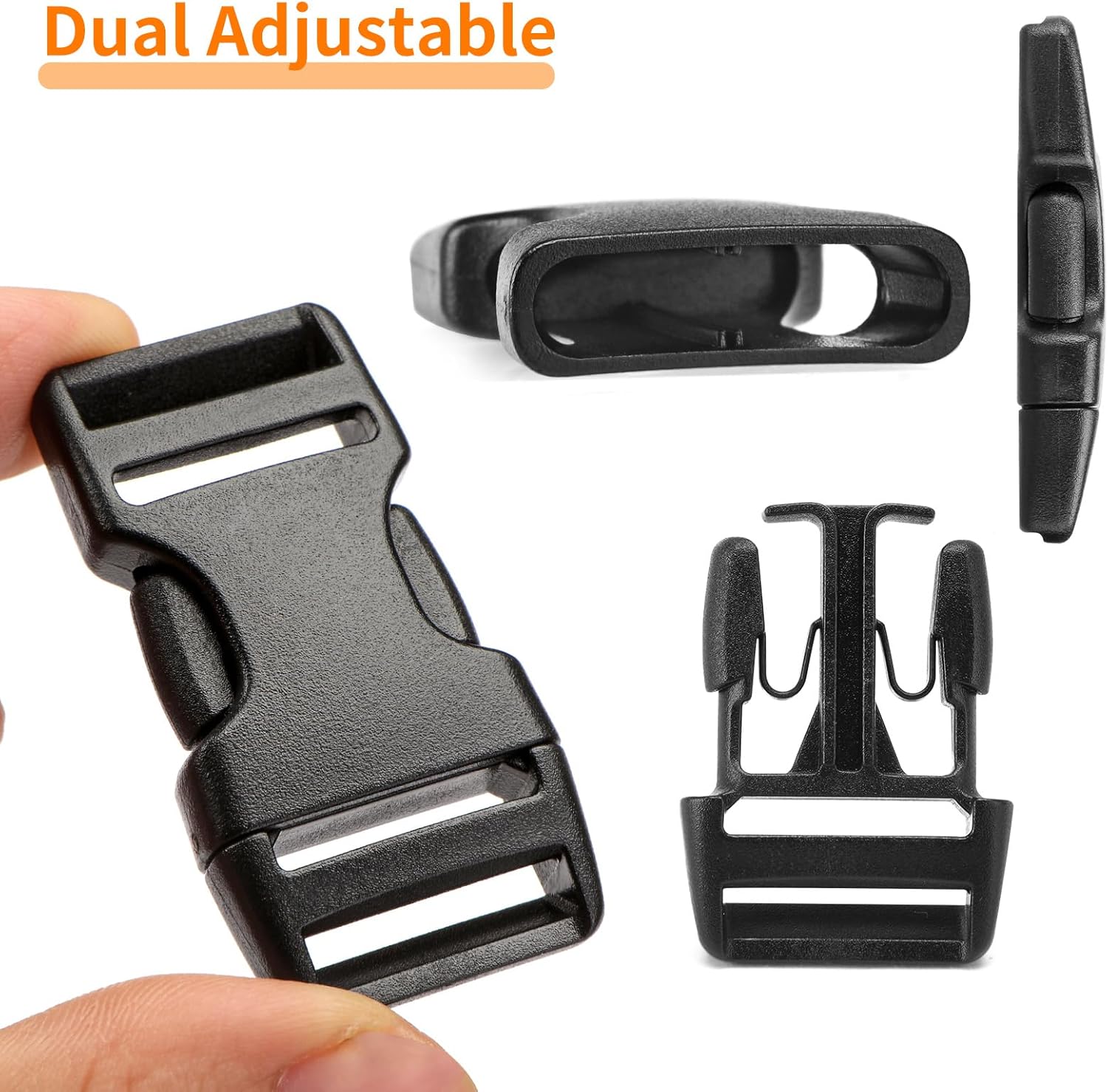 BEYOURD Buckles and Straps Set 1": 6 Yards of Thick Nylon Webbing, 6-Pack Heavy Duty Adjustable Quick Side Release Plastic Buckles