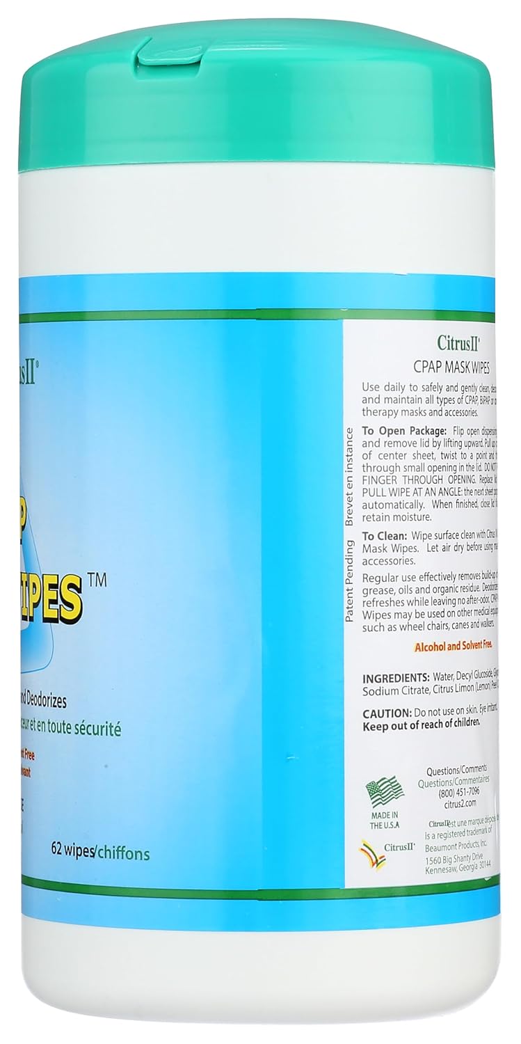 Citrus Magic CPAP Mask Cleaner Wipes 62 ct