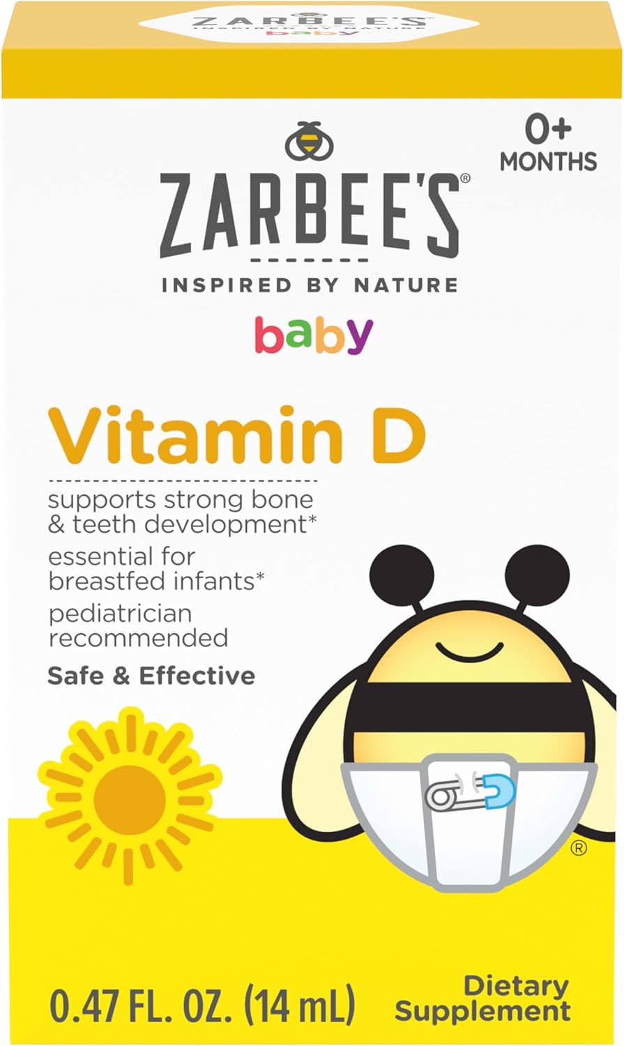 Zarbee's Baby Vitamin D Drops, 400 IU per Drop, with Dropper, 0.47 fl oz