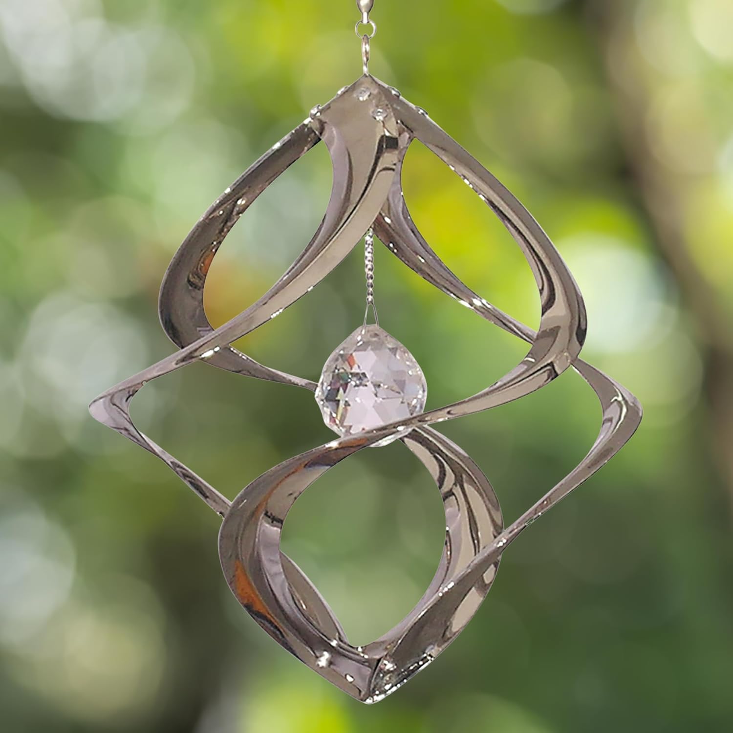 Red Carpet Studios The Original Cosmix Helix Wind Spinner Indoor/Outdoor Hanging Art, 11" Tall, Copper with Blue Planet