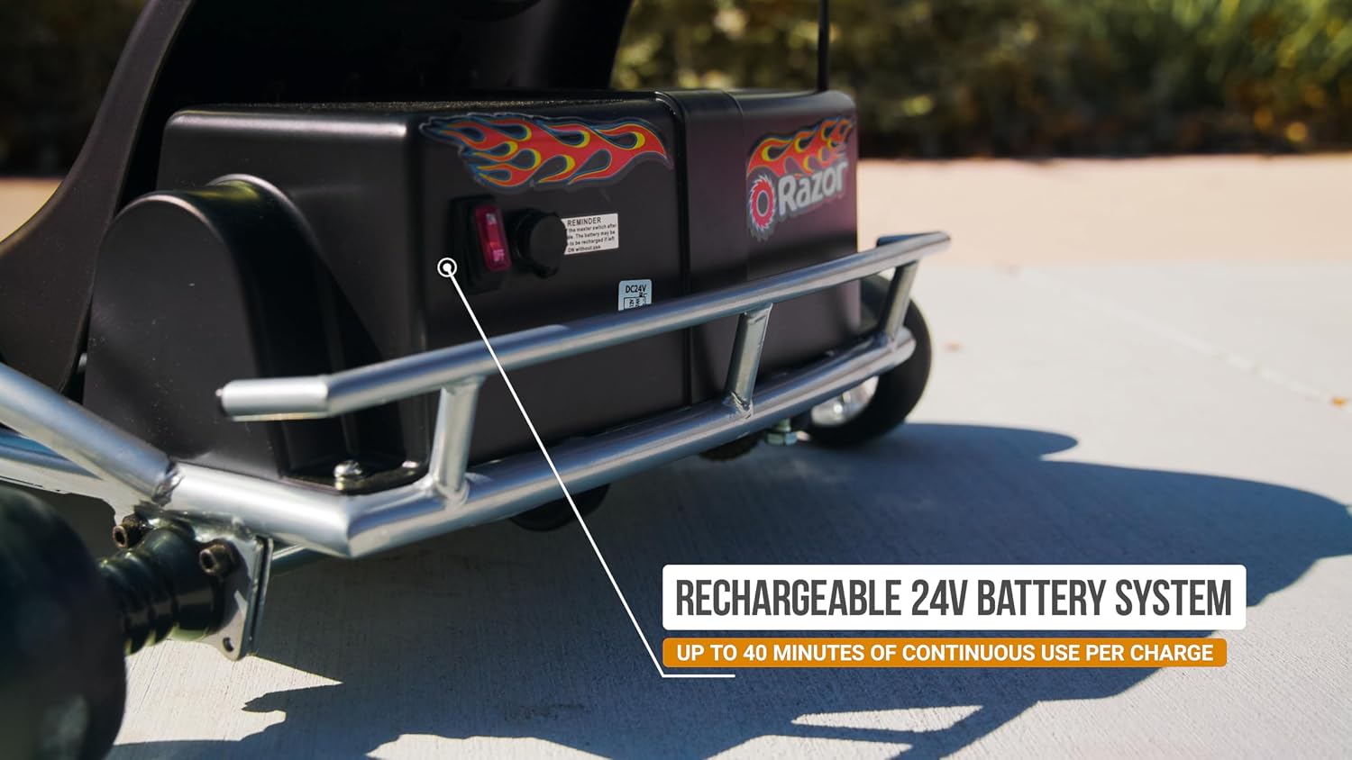 Razor Ground Force One - Electric Go-Kart for Ages 8+, Up to 12 MPH, Up to 40 Minutes of Continuous Use, Variable Speed Throttle