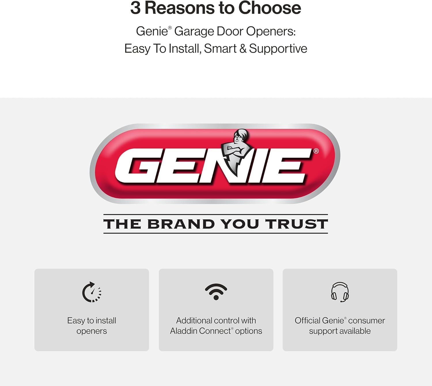 Genie Chain Drive 500 Garage Door Opener - Model 1035 - Reliable Chain Drive Garage Opener,Black