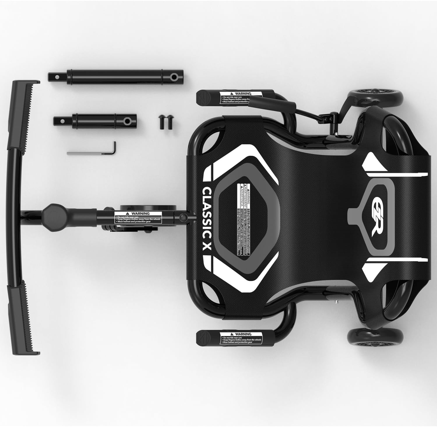 EzyRoller Classic X Ride On Toy for Kids, Ages 3-12, Up to 154 lbs - Black