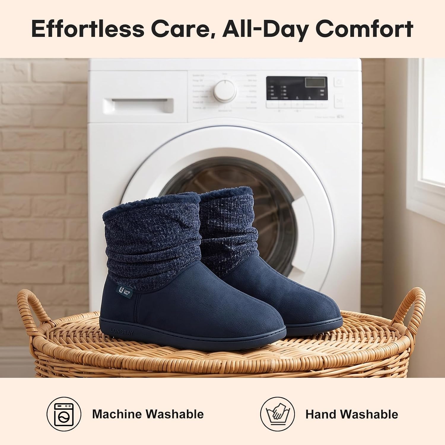 LongBay Slippers Boots for Women Warm Winter Fuzzy Bootie House Shoes Gifts