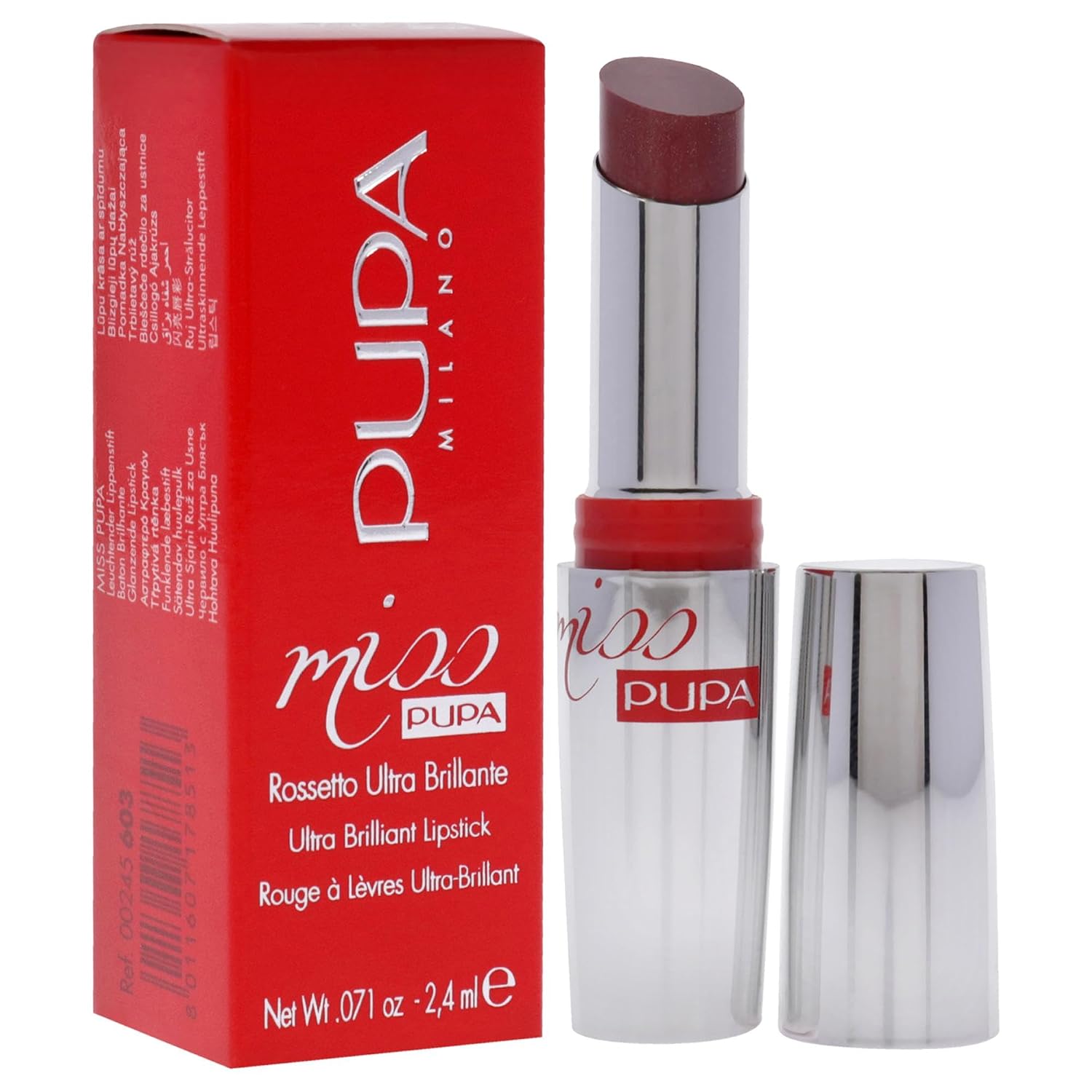 Pupa Milano Miss Pupa Ultra Brilliant Lipstick - 102 Candy Nude for Women - 0.071 oz Lipstick