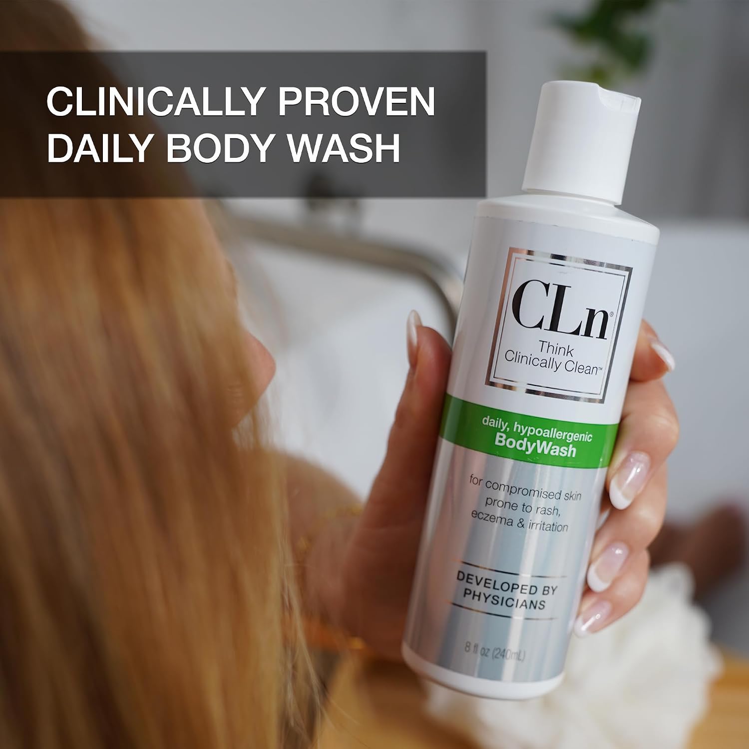 CLn® BodyWash - Non-Drying Body Wash, For Compromised Skin Prone to Eczema, Dermatitis, Rash & Hidradenitis Suppurativa, Fragrance-Free & Paraben-Free, 8 fl oz.