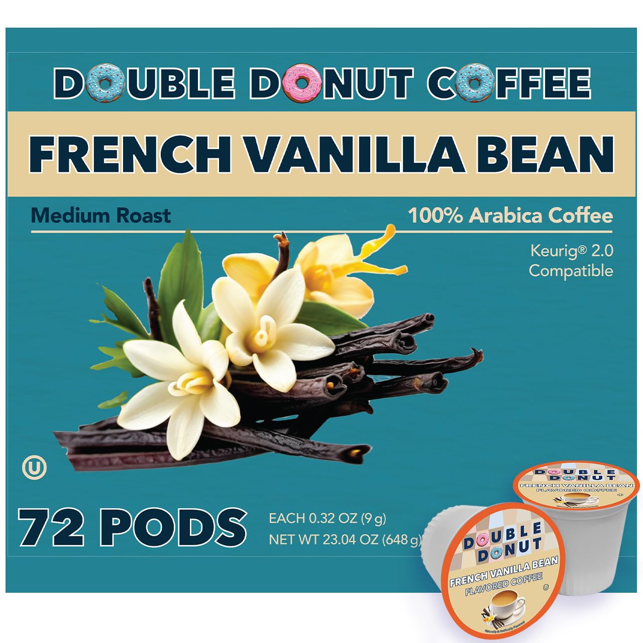 Double Donut Coffee Breakfast Blend Coffee Pods, Light Roast Coffee in Recyclable Single-Serve Pods for Keurig K Cups Brewer Machines, 80 Count Bulk Pack, original version