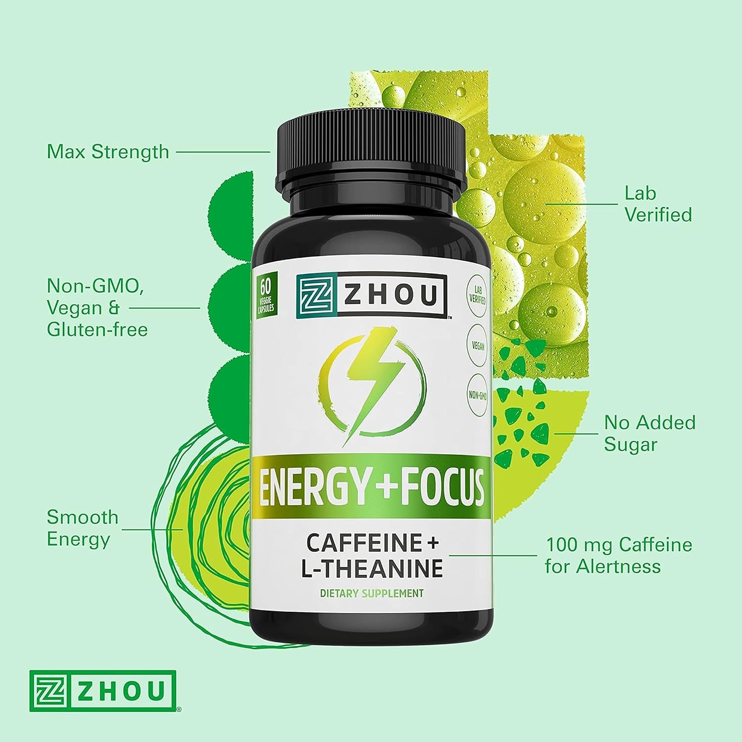 ZHOU Neuro-Peak - Brain Vitamins - 30 Veggie Capsules (Pack of 1) | Brain Supplements for Memory and Focus, Nootropic for Men & Women, Support Pill Adults