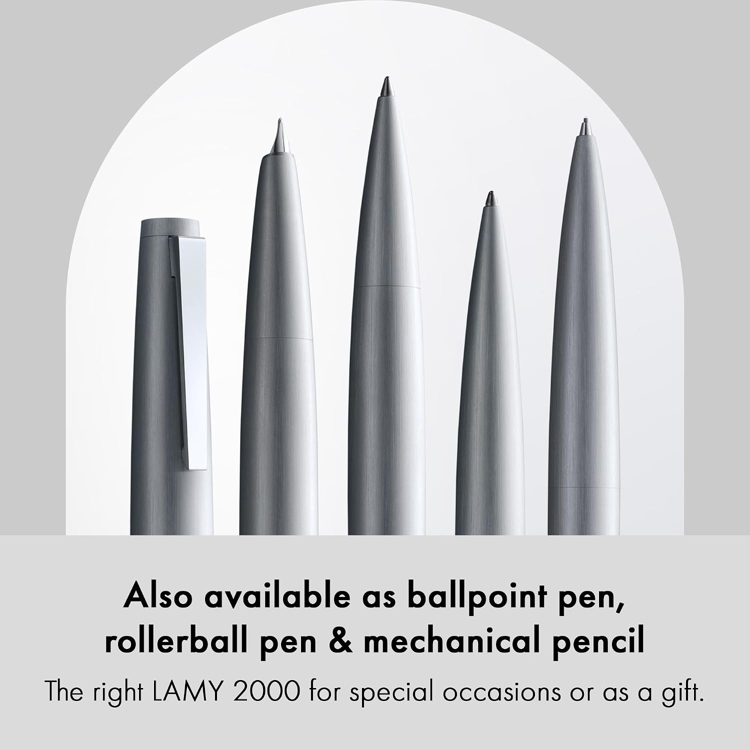 Lamy 2000 black - elegant Fountain Pen in robust fibreglass barrel - 14 ct. gold nib, partially platinum-plated - nib size B