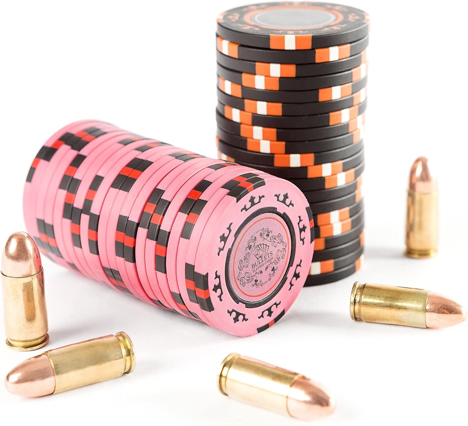 Bullets Playing Cards | Poker Set Corrado | 500 Clay Poker Chips (14 g) with Aluminum Case & Playing Cards – Texas Hold’em