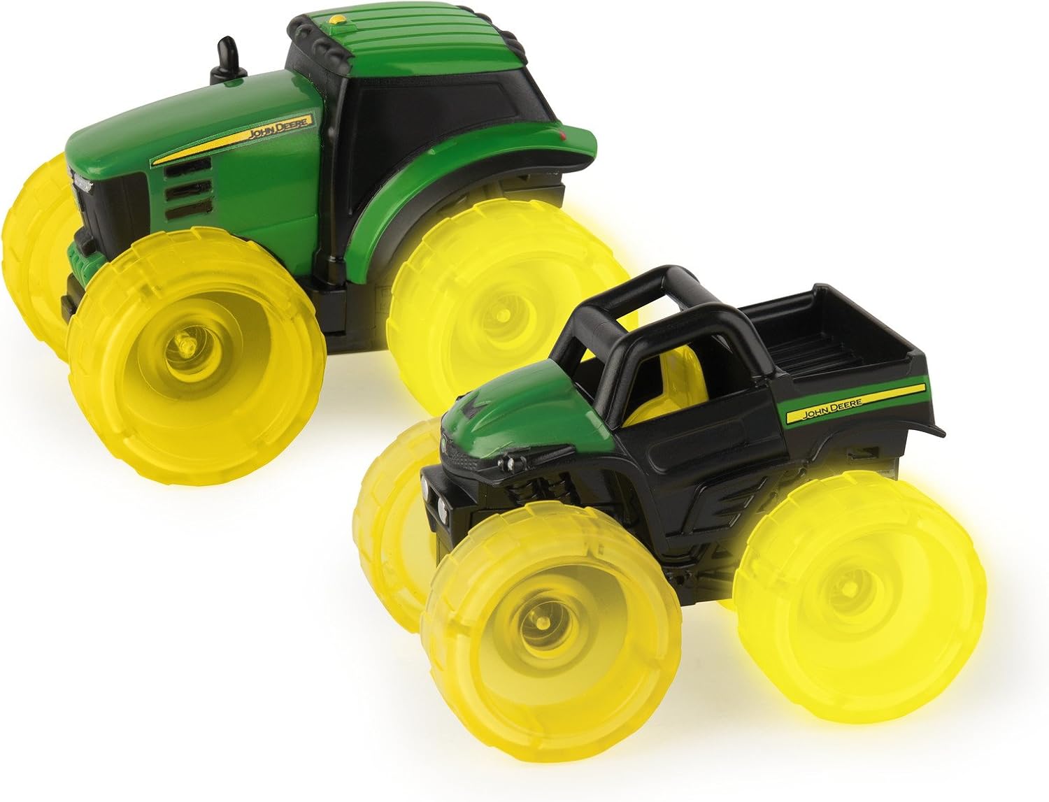 TOMY Monster Treads Lightning Wheels - Includes 1 John Deere Miniature Monster Truck Toy - Gator or Tractor Toy (Vehicle May Vary) - John Deere Toys