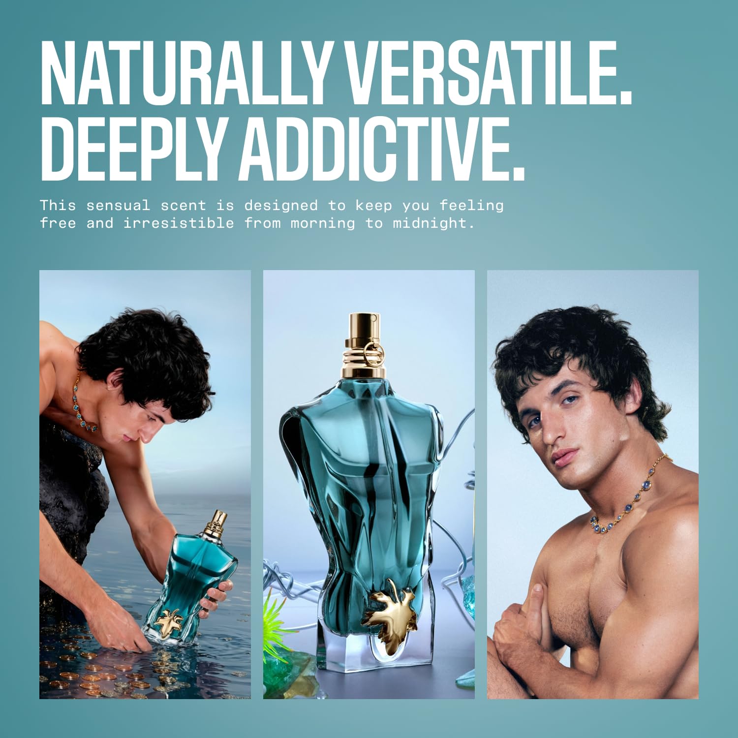 Jean Paul Gaultier Le Beau Eau de Toilette for Men - Long Lasting Addictive Aromatic Woody Mens Cologne with Bergamot, Coconut Wood & Tonka Bean - Designer Fragrance Spray