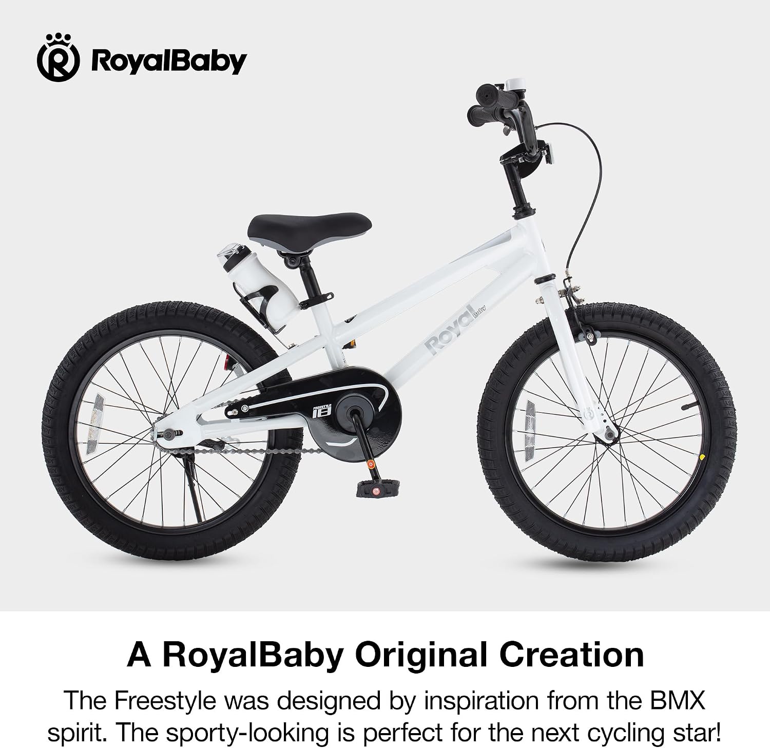RoyalBaby Freestyle Kids Bike 12 14 16 Inch with Training Wheels, 18 Inch with Kickstand, Bicycle for Ages 3-10 Years Boys Girls