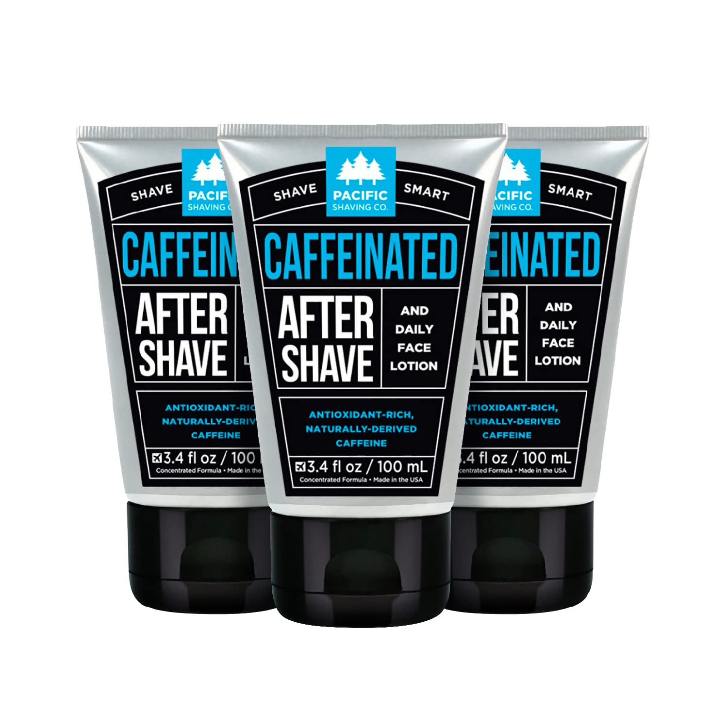 Pacific Shaving Company Caffeinated Aftershave - Helps Reduce Appearance of Redness, With Safe, Natural, and Plant-Derived Ingredients, Soothes Skin, Paraben-Free, Made in USA, 3.4 oz | Men's Grooming Post-Shave Balm for Sensitive Skin with Spearmint - A…
