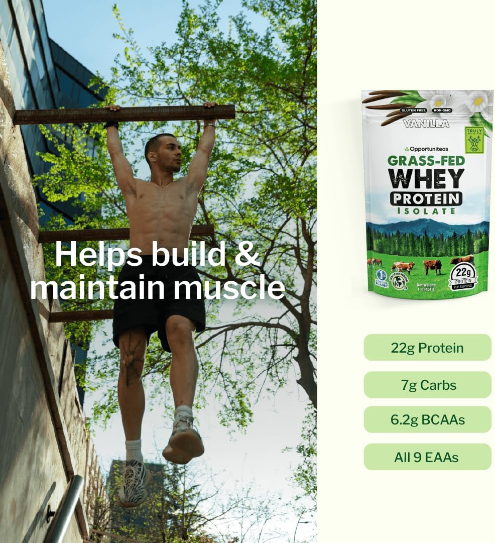 Unflavored Grass Fed Whey Isolate Protein Powder, 1 lb | Isolated, Flavorless Whey made with 100% GrassFed Hormone-Free Milk, It's Unsweetened, Cold-Pressed and Heavy-Metal Tested