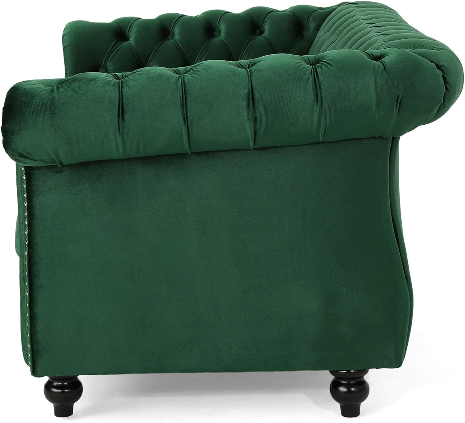 Christopher Knight Home Karen Traditional Chesterfield Loveseat Sofa, BlackBerry and Dark Brown, 61.75 x 33.75 x 27.75