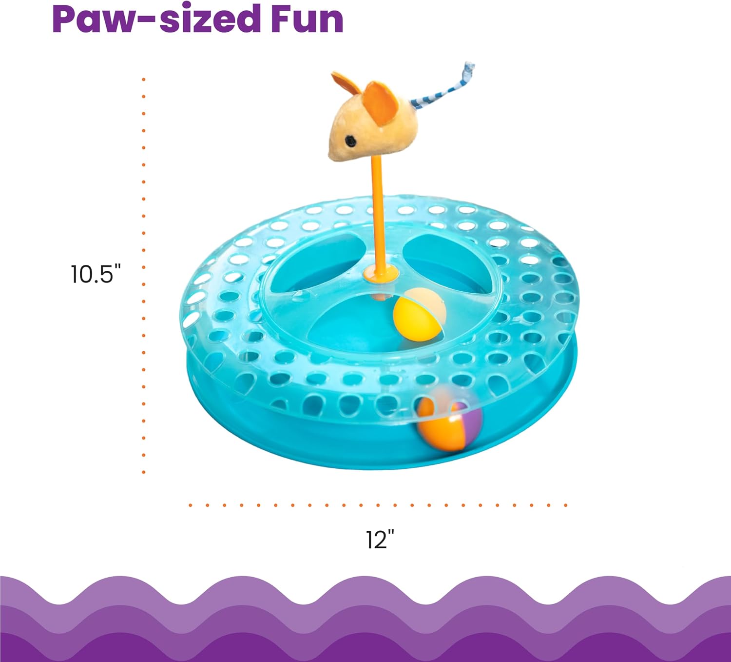 Catstages Tower of Tracks Cat Toy – 3-Level Track Tower with 6 Balls, Interactive Cat Toy for Indoor Enrichment