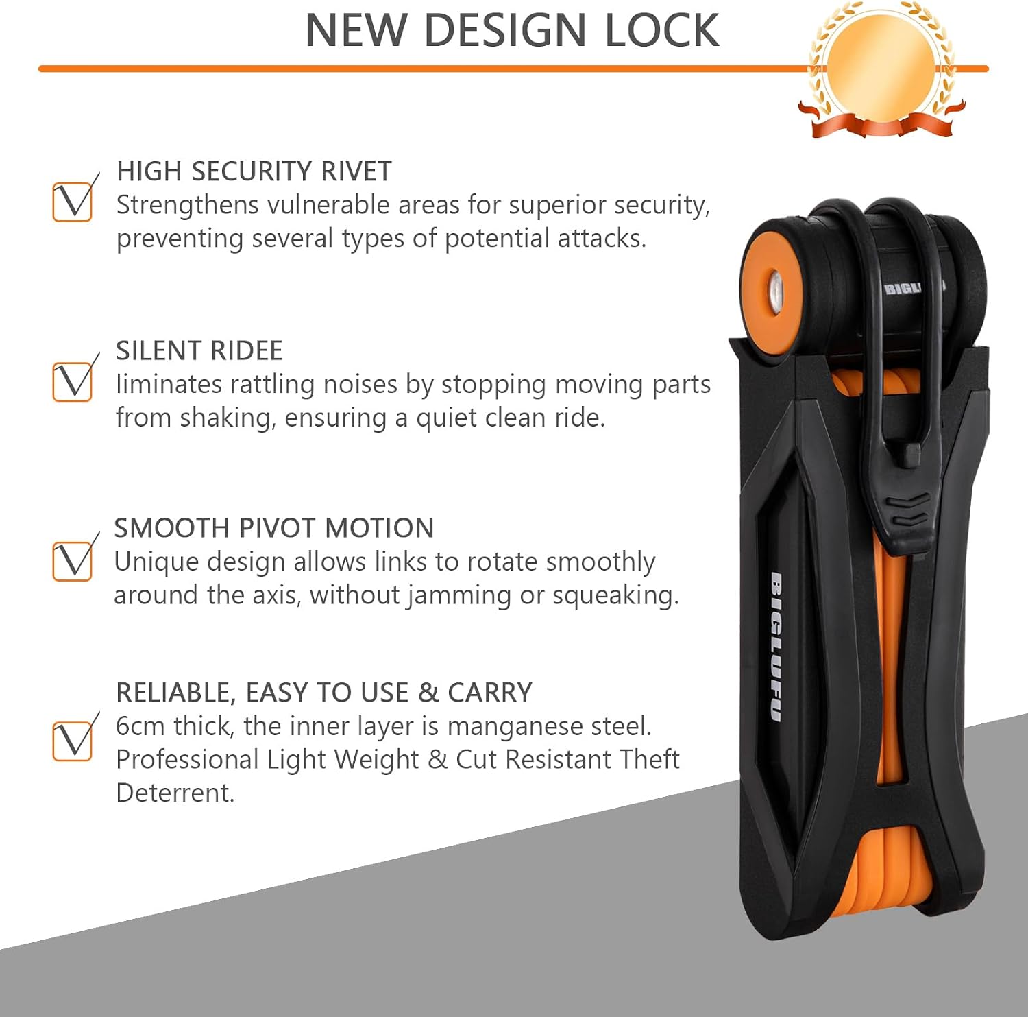 Bike Lock Bicycle Scooter Motorcycle Folding Locks with 4Keys, Fold Chain Heavy Duty Alloy Steel Foldable Lock with Mounting Bracket 2pc Straps