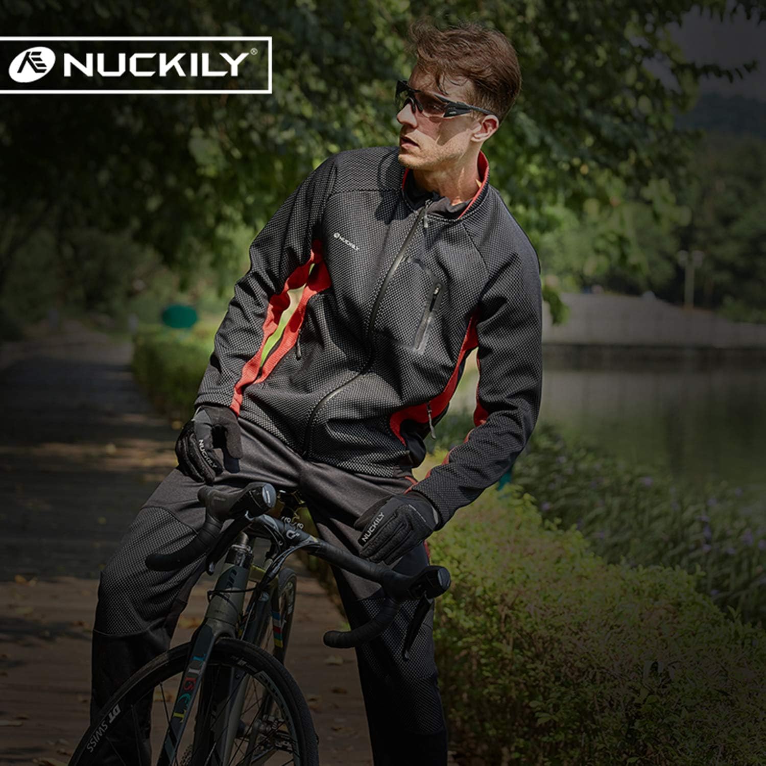Mens Cycling Suit Windproof Winter Thermal Fleece Sportswear Clothing Set Riding Jersey Jacket & 3D Padded Pants Trousers