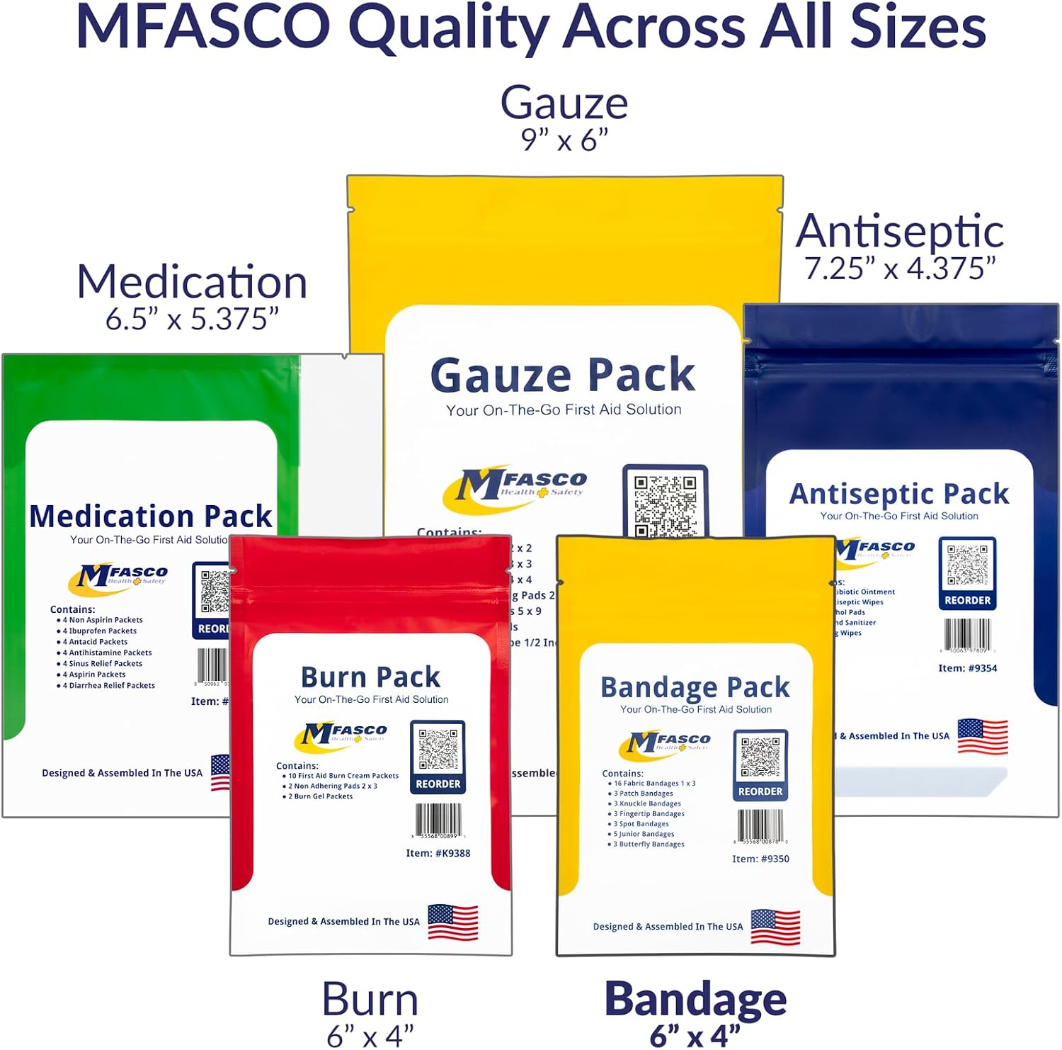MFASCO Antiseptic Wound Care Travel Pack | 39 Piece First Aid Kit Refill | BZK, Antiseptic Wipes, Sting Relief, Wound Ointment | Essential First Aid Supplies | Refill Personal First Aid Kits