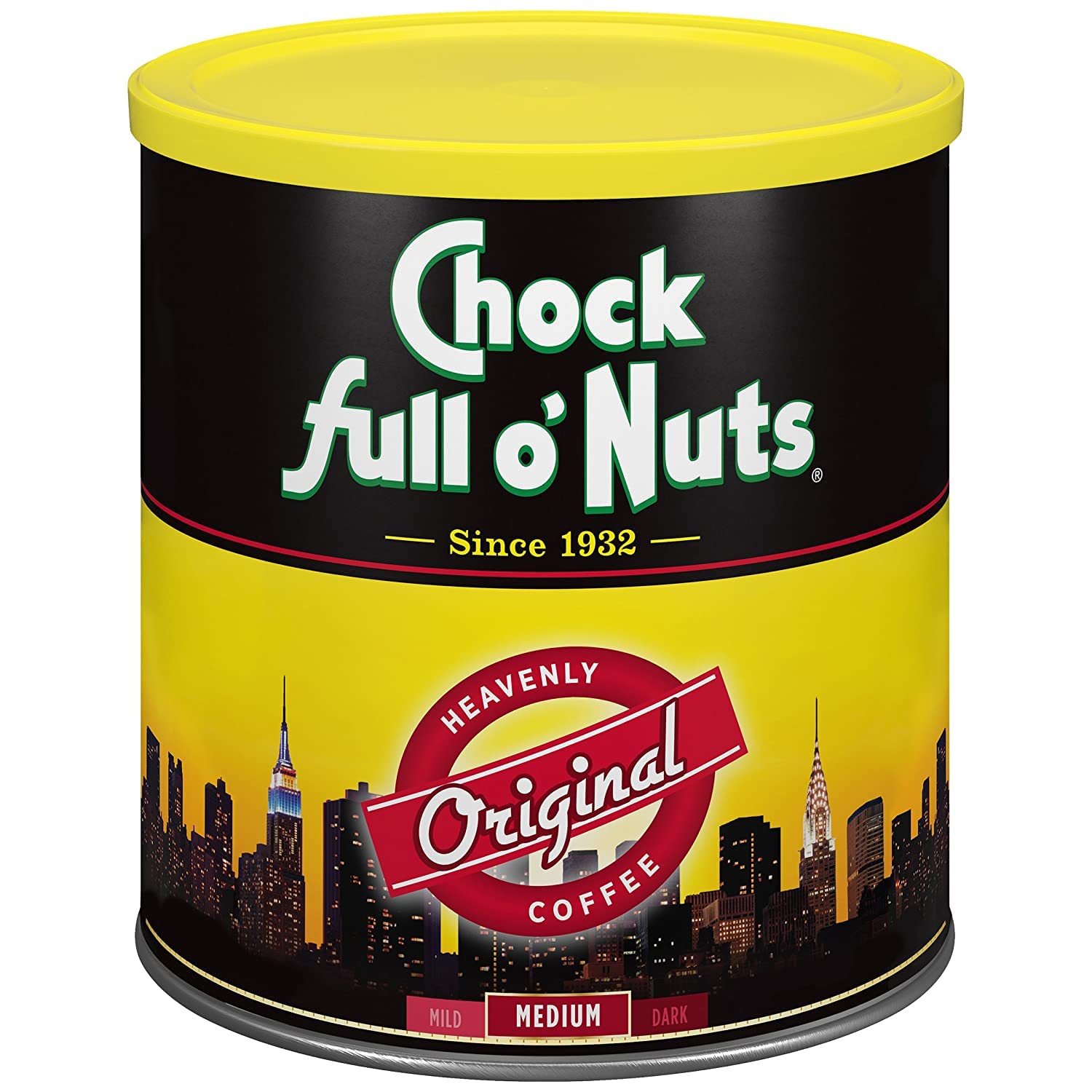 Chock Full o' Nuts French Roast Ground Coffee – Premium Beans in Recyclable Steel Can – Rich Flavor & Aroma, Dark Roast – Perfect for Drip, Pour-Over, Percolator – 26 Oz Can